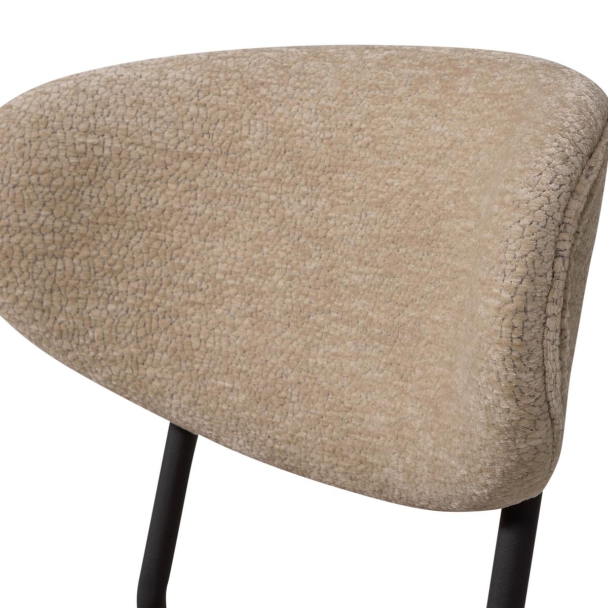 Stuhl-Set Kjeld 2er-Set Naturfarben - Schwarz/Naturfarben, MODERN, Textil/Metall (47/79/53cm) - Livetastic
