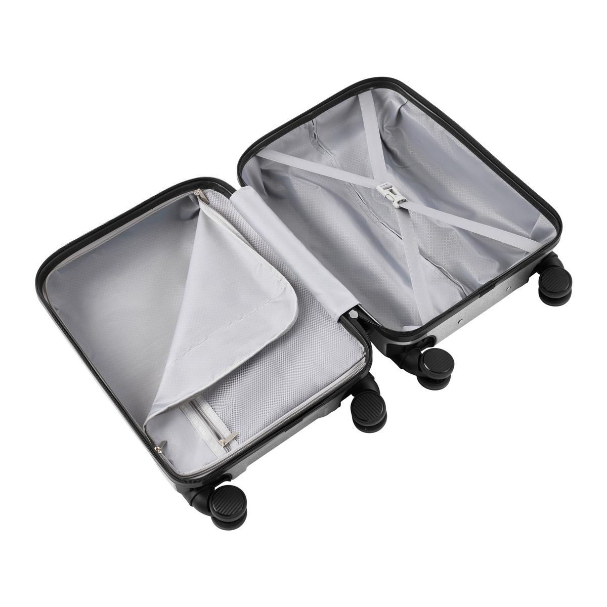 Reisekofferset Tokio Silberfarben, 3-teilig - Silberfarben, KONVENTIONELL, Kunststoff/Textil - Mömax