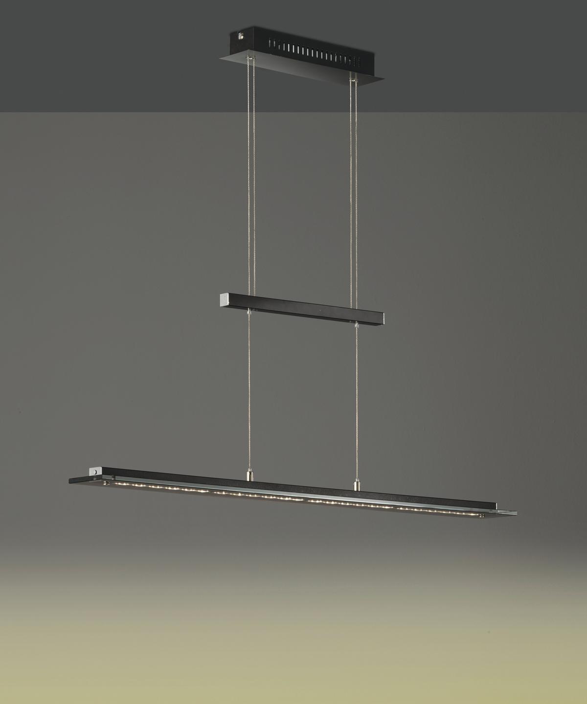 LAMPA WISZĄCA LED 60442 - czarny/kolor chromowy, Trend, metal/szkło (88/9/80-150cm) - Fischer & Honsel