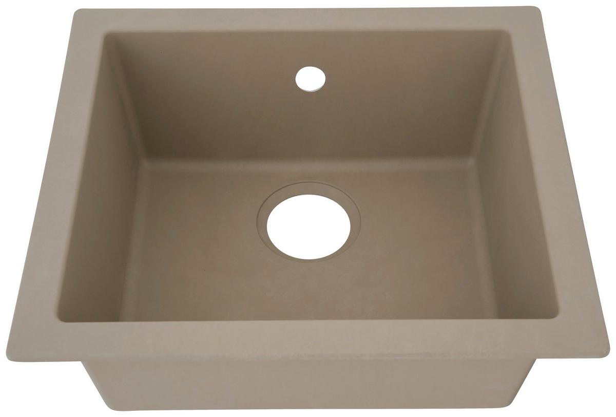 Einbauspüle Ohio ca. 50x19x44 cm Beige - Beige, Trend, Glas/Kunststoff (50/19/44cm) - Respekta