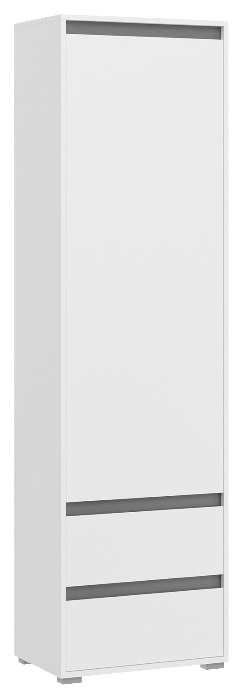 Garderobenschrank Torino ca. 76x102x35 cm Weiß/Grau - Silberfarben/Grau, KONVENTIONELL, Holzwerkstoff/Kunststoff (76/102/35cm) - MID.YOU
