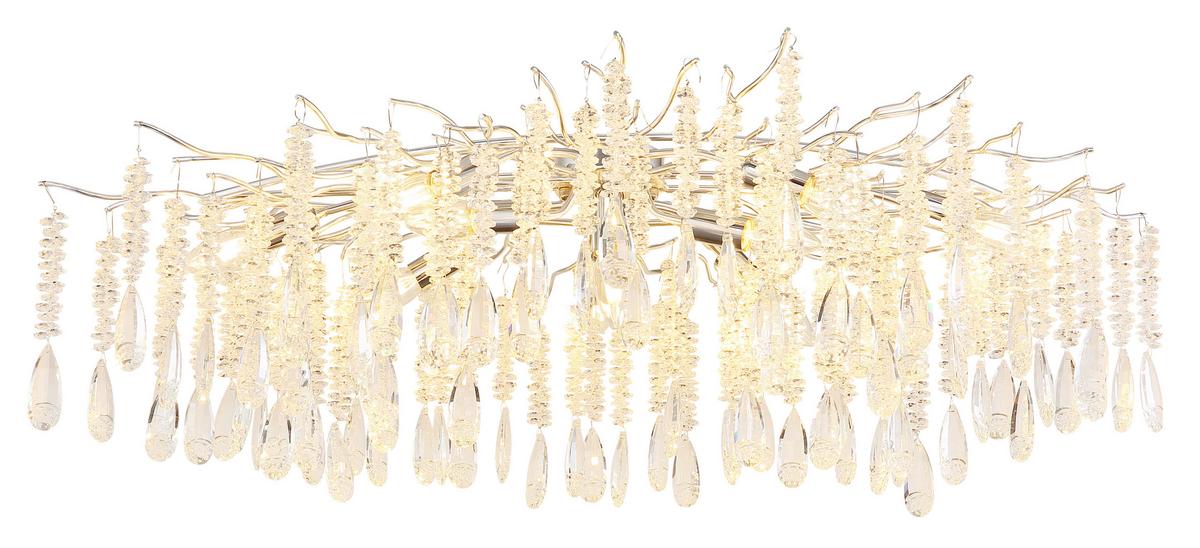 Stropna Svjetiljka Kinga - srebrne boje/prozirno, Design, staklo/metal (100/55/45cm) - Globo