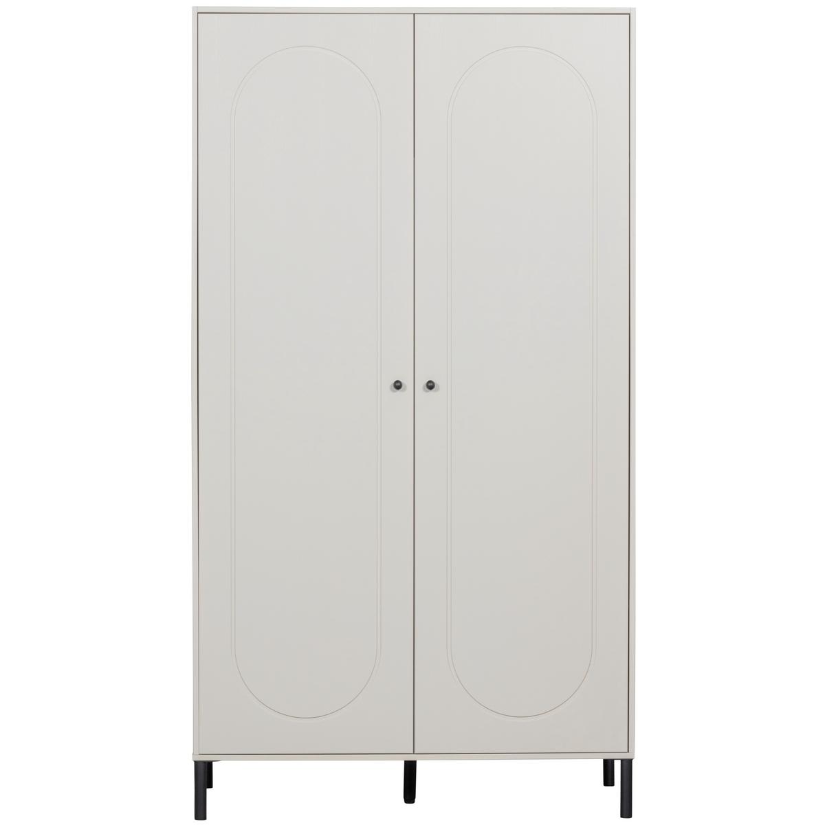 Drehtürenschrank Xina Grau - Schwarz/Grau, Basics, Holz/Metall (110/202/58cm) - MID.YOU