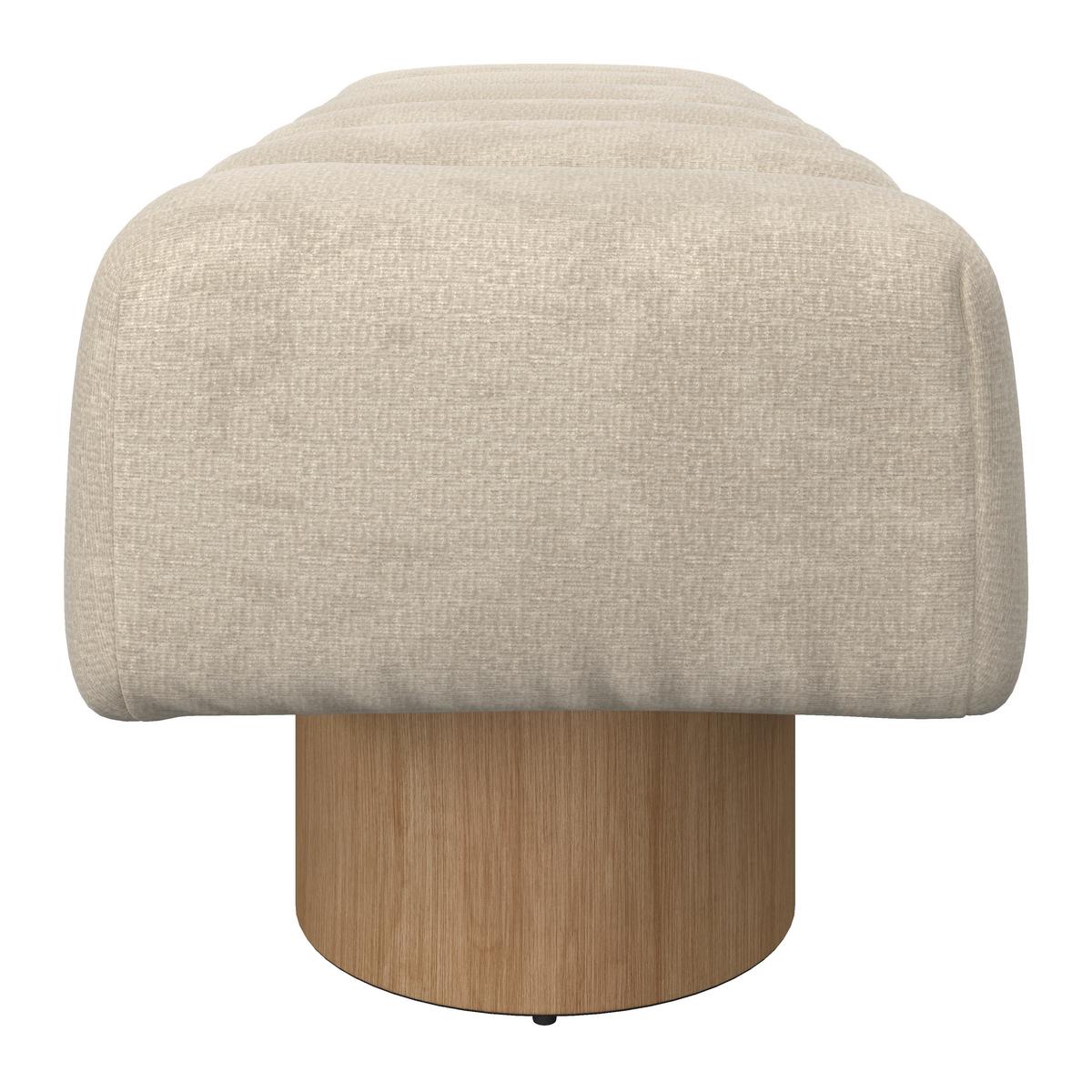 Sitzbank Alina Chenille Creme - Creme/Naturfarben, MODERN, Holz/Holzwerkstoff (140/45/45cm) - Bessagi Home