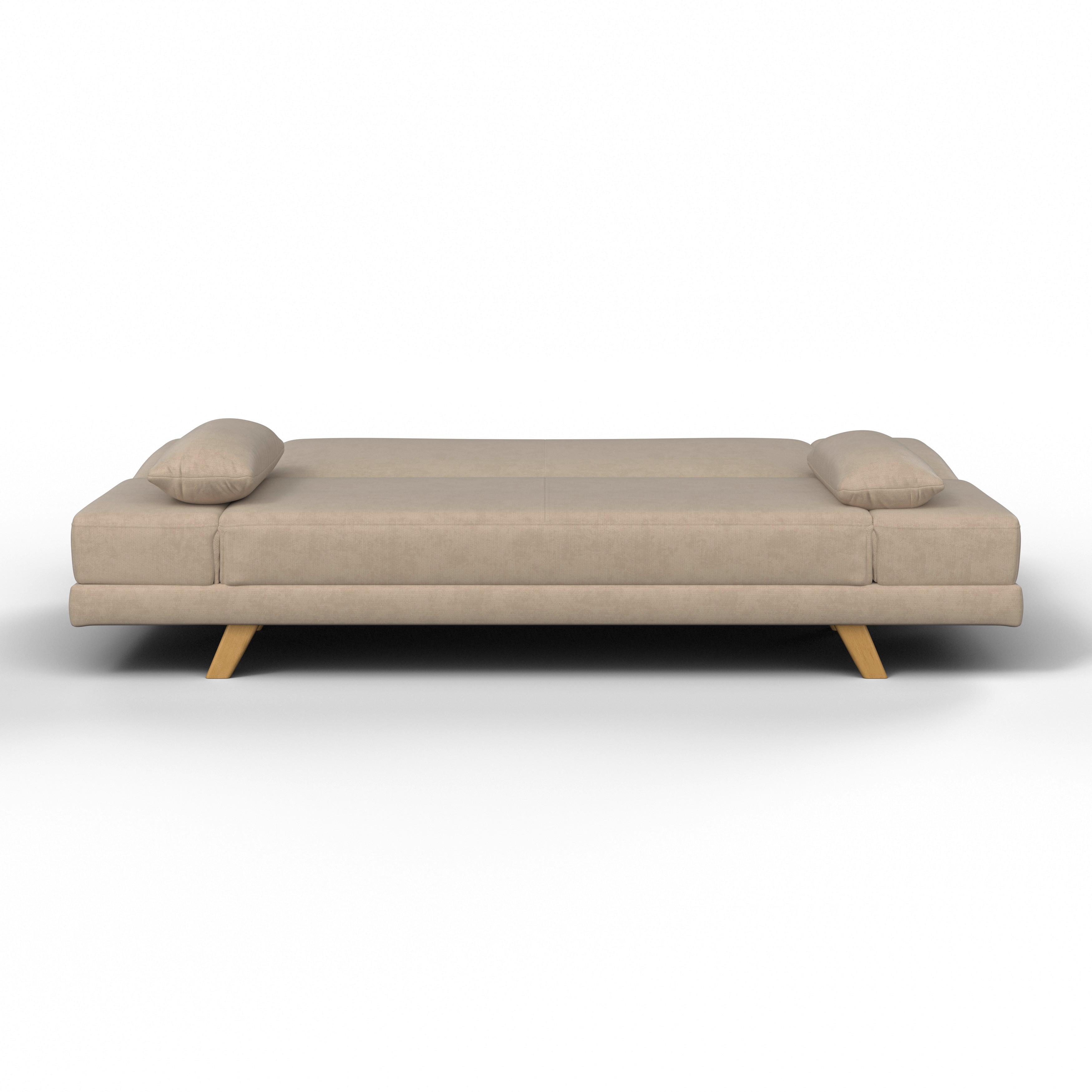 BÄDDSOFFA FUNKY - beige/lerfärgad, Modern, trä/textil (183/73/79cm) - Bessagi Home