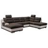 Sedežna Garnitura Seaside, Z Ležiščem, Predalom, Oblika U - barve kroma/siva, Konvencionalno, kovina/tekstil (165/334/218cm) - Premium Living