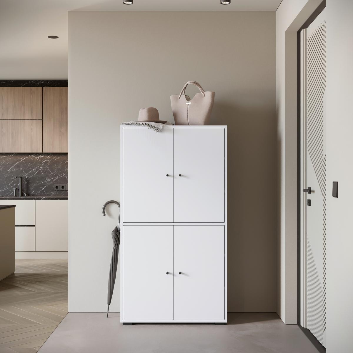 Omara Za Čevlje Dino, Bela - črna/bela, Basics, kovina/umetna masa (70/131/33cm) - P & B