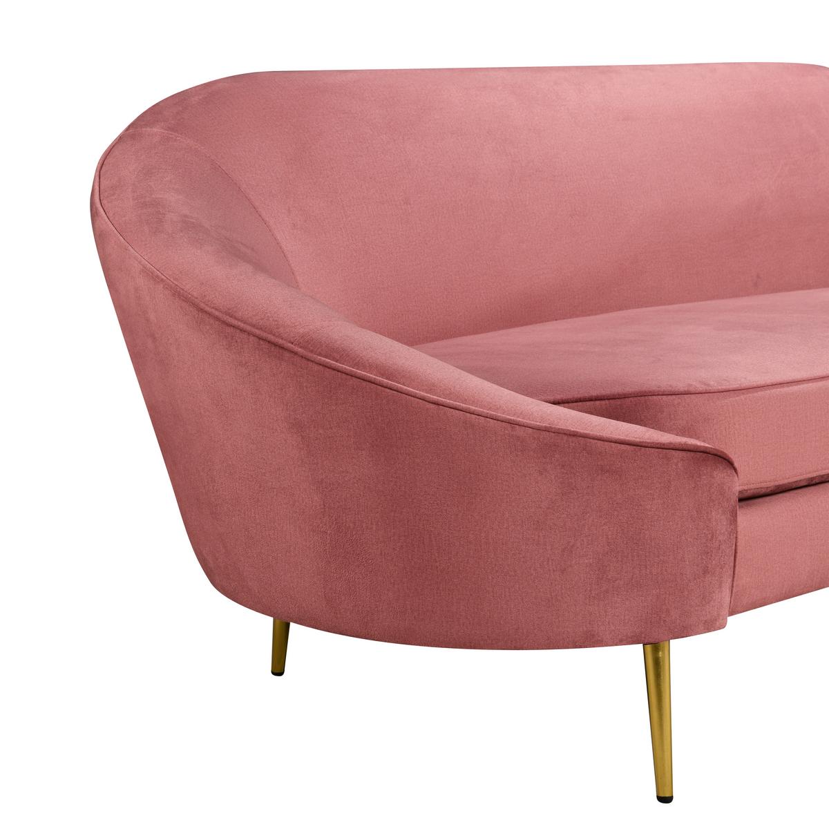 Sofa Olivia - zlatne boje/prljavo ružičasta, Moderno, drvo/metal (211/82/88cm) - Mömax
