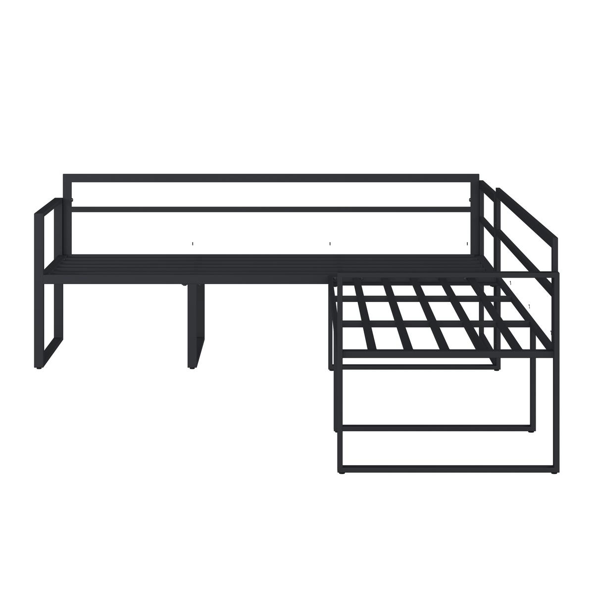 Lounge Garnitura Bologna, Antracit, 5-Delno - siva/antracit, Moderno, kovina/steklo - Beldano