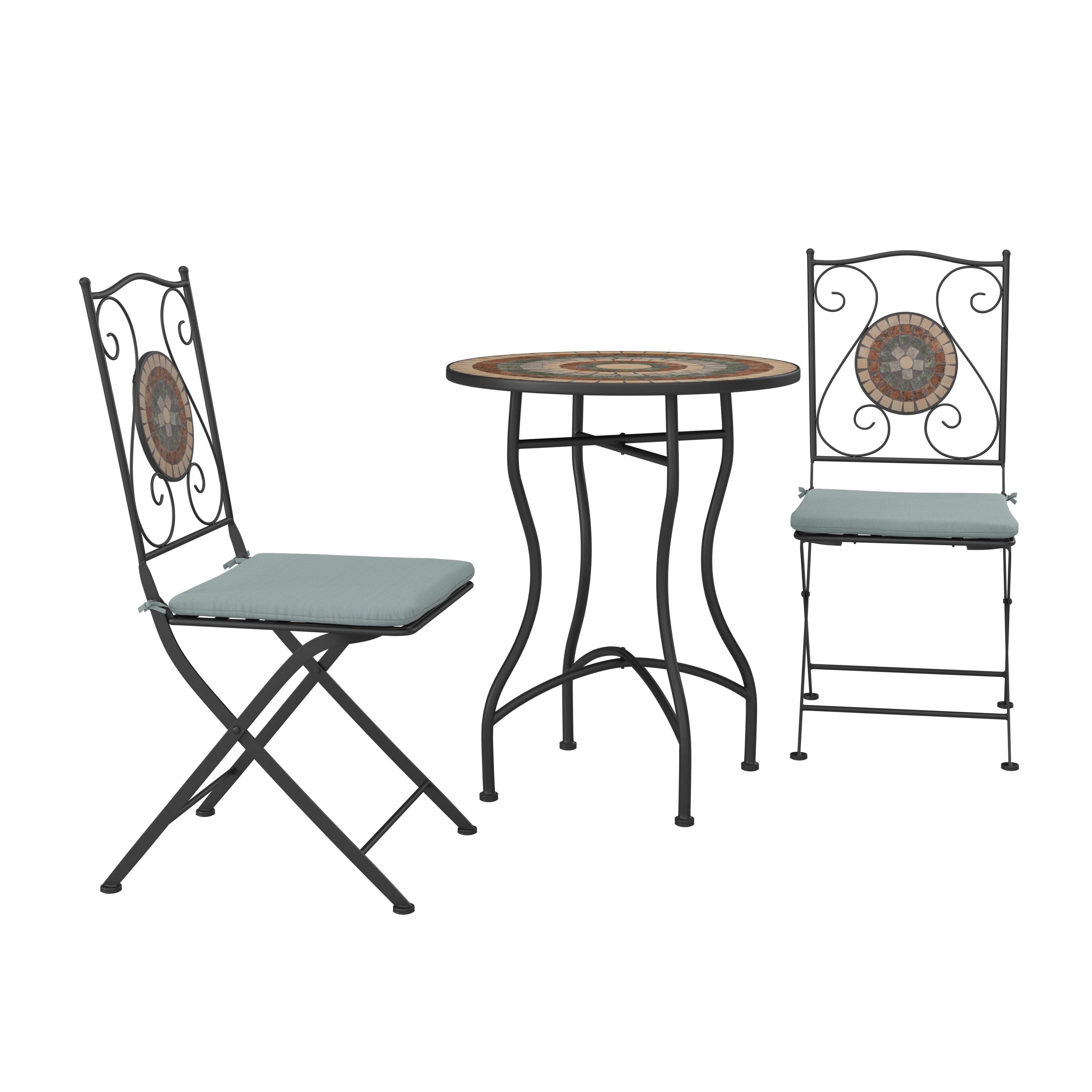 Balkonski Set Dubrovnik - zelena/crna, Romantično / Seoski, tekstil/metal (60/71/60cm) - Mömax