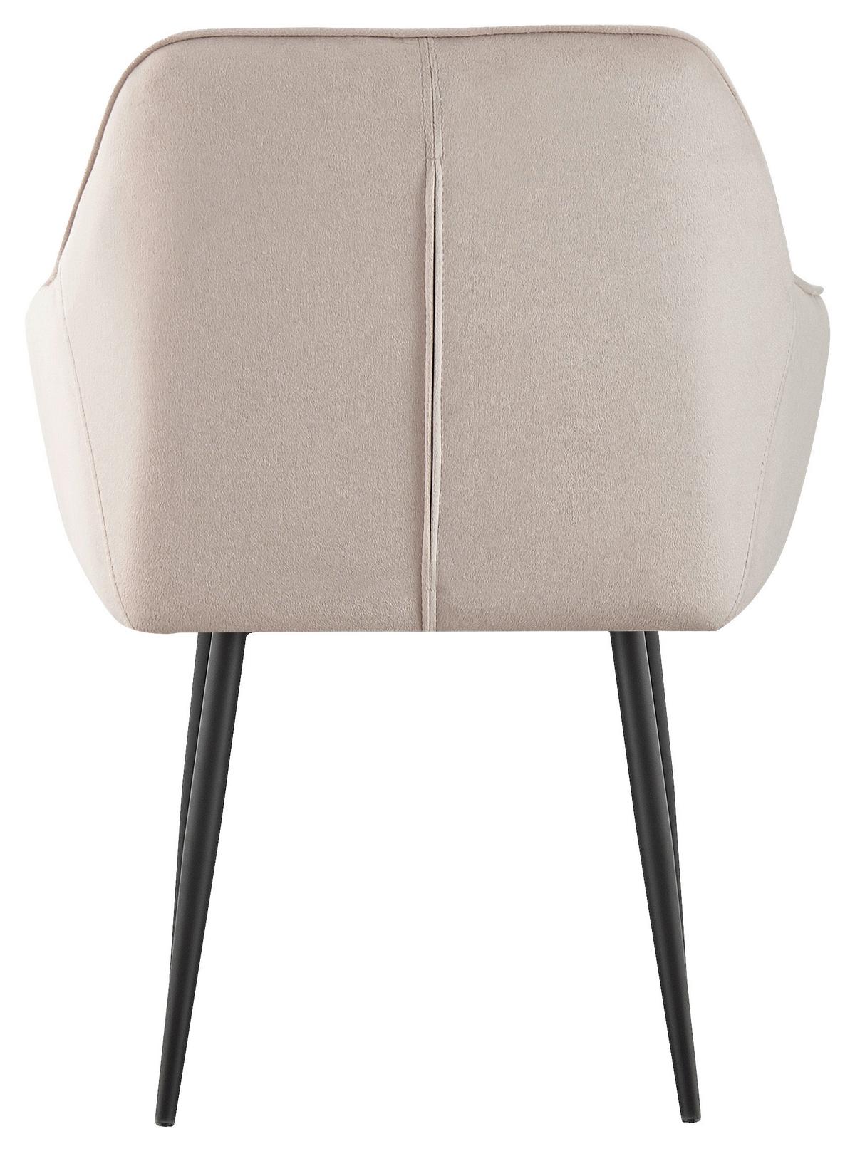 ZESTAW KRZESEŁ Z PODŁOKIETNIK. STU - beżowy/czarny, Design, metal/tkanina (56/82,5/61,5cm) - Novel