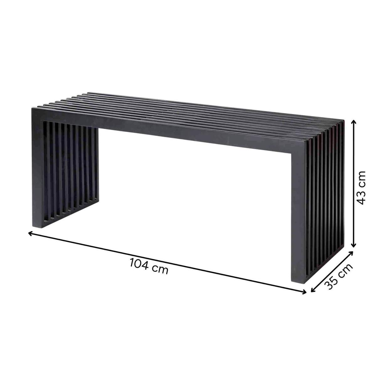 SITZBANK RIB - Schwarz, KONVENTIONELL, Holz (104/43/35cm) - MID.YOU