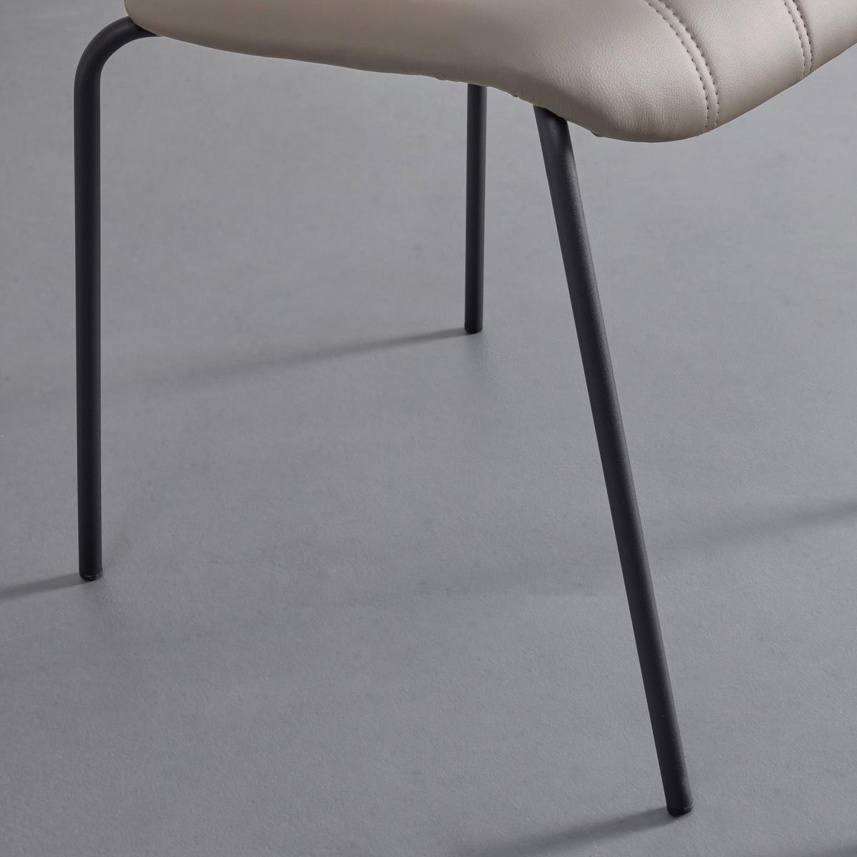 Stuhl Cera Taupe Lederlook Gepolstert - Taupe/Hellbraun, MODERN, Holz/Textil (42/78/54cm) - Bessagi Home