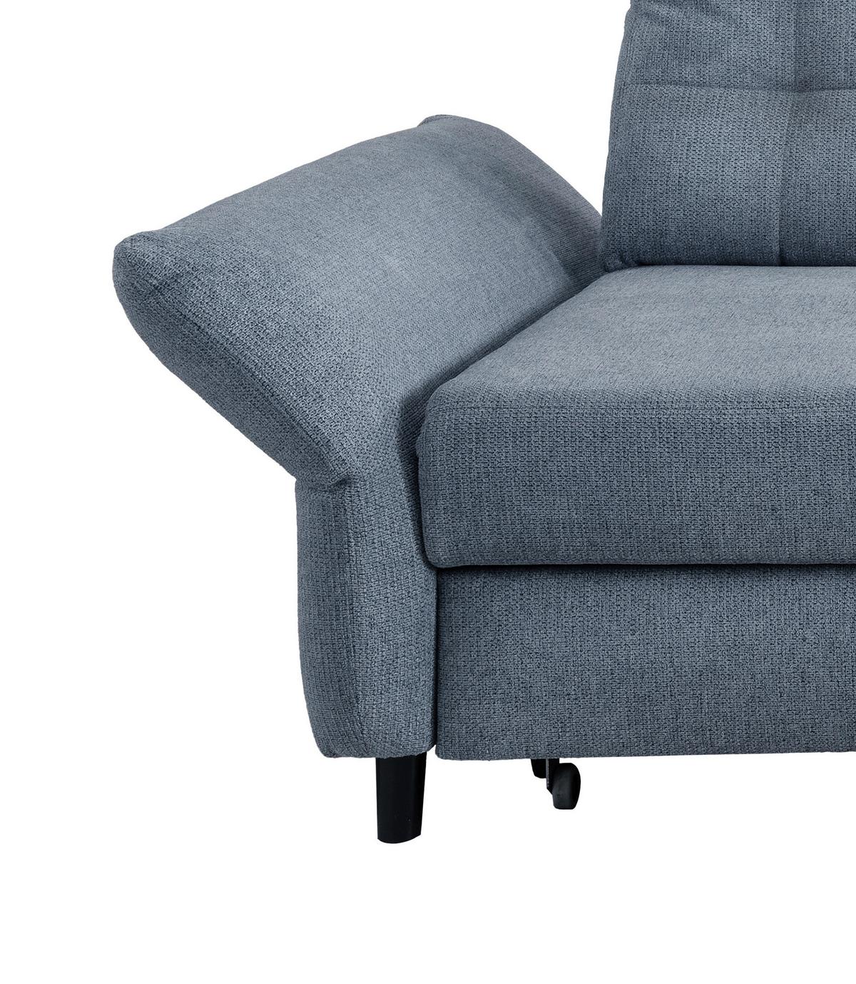 Wohnlandschaft Brizzini Hellblau Chenille - Blau/Schwarz, MODERN, Holz/Textil (250-280/176cm) - Livetastic