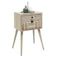 Nachtkästchen in Weiß aus Tannenholz - Schwarz/Weiß, LIFESTYLE, Holz/Holzwerkstoff (46,3/70/30,5cm) - Mömax modern living
