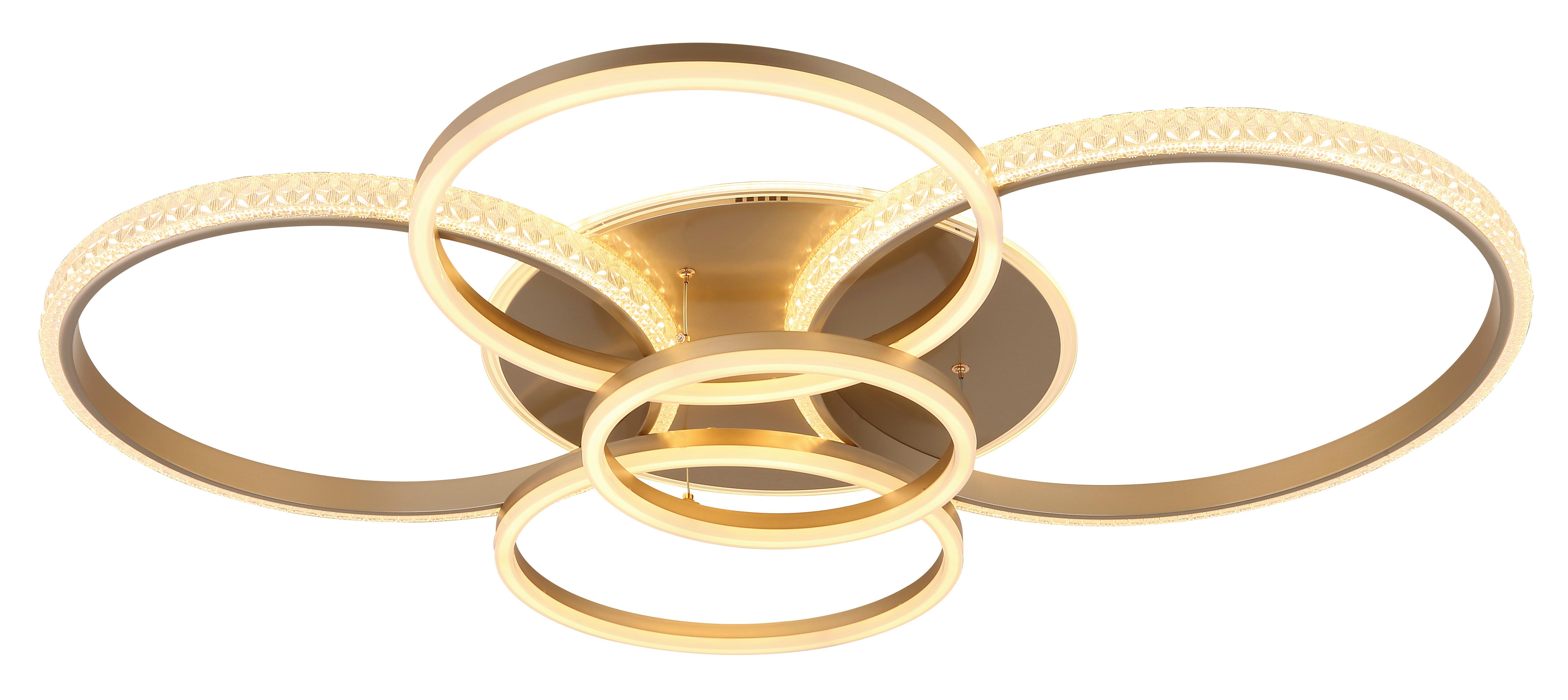 LED-DECKENLEUCHTE 48467-70CH LORELEI - Klar/Champagner, Design, Kunststoff/Metall (110/88/12cm) - Globo