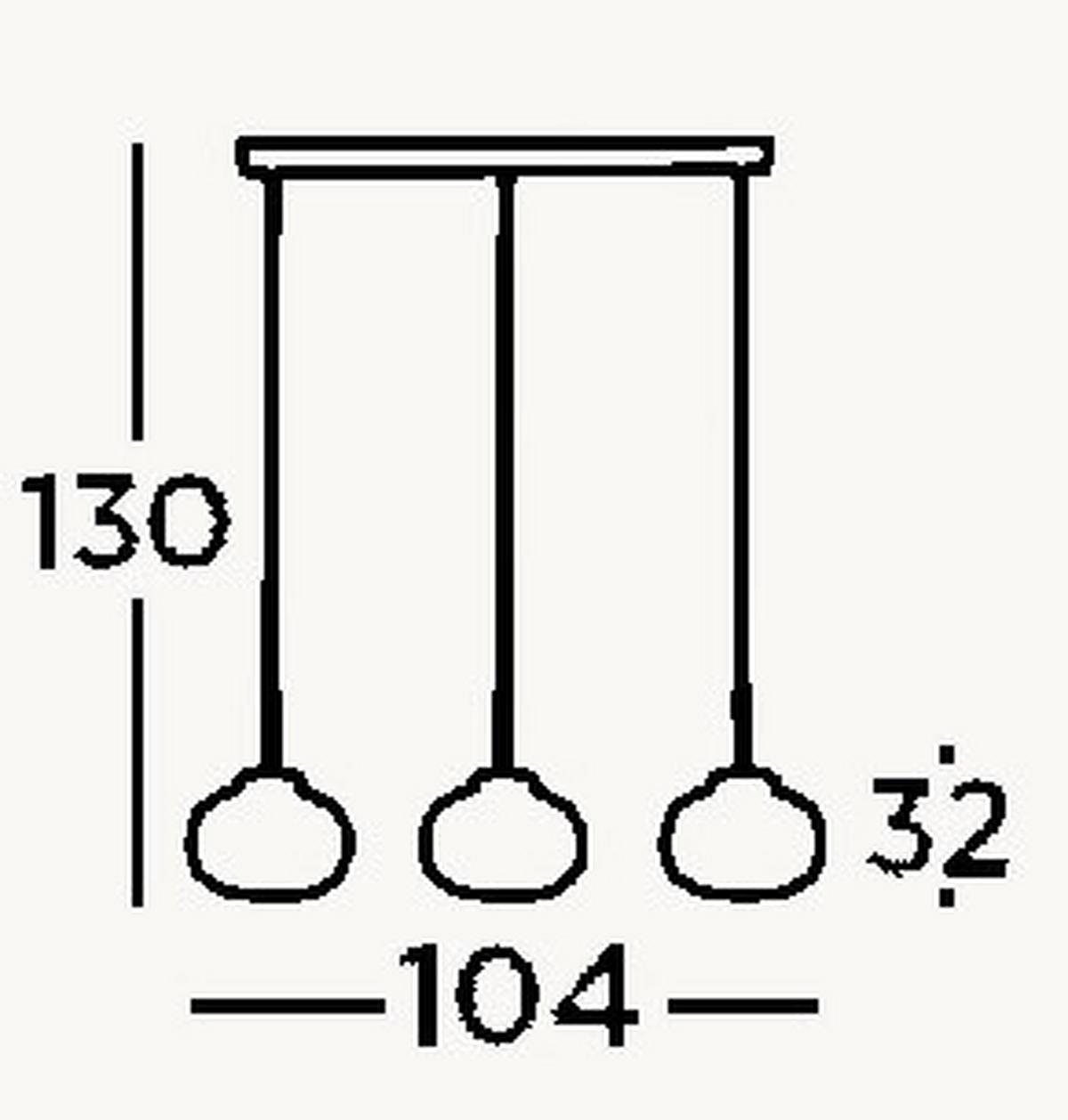 Függőlámpa Lumina 10271-3bk - fekete/fehér, Design, üveg/fém (104/130/24cm)