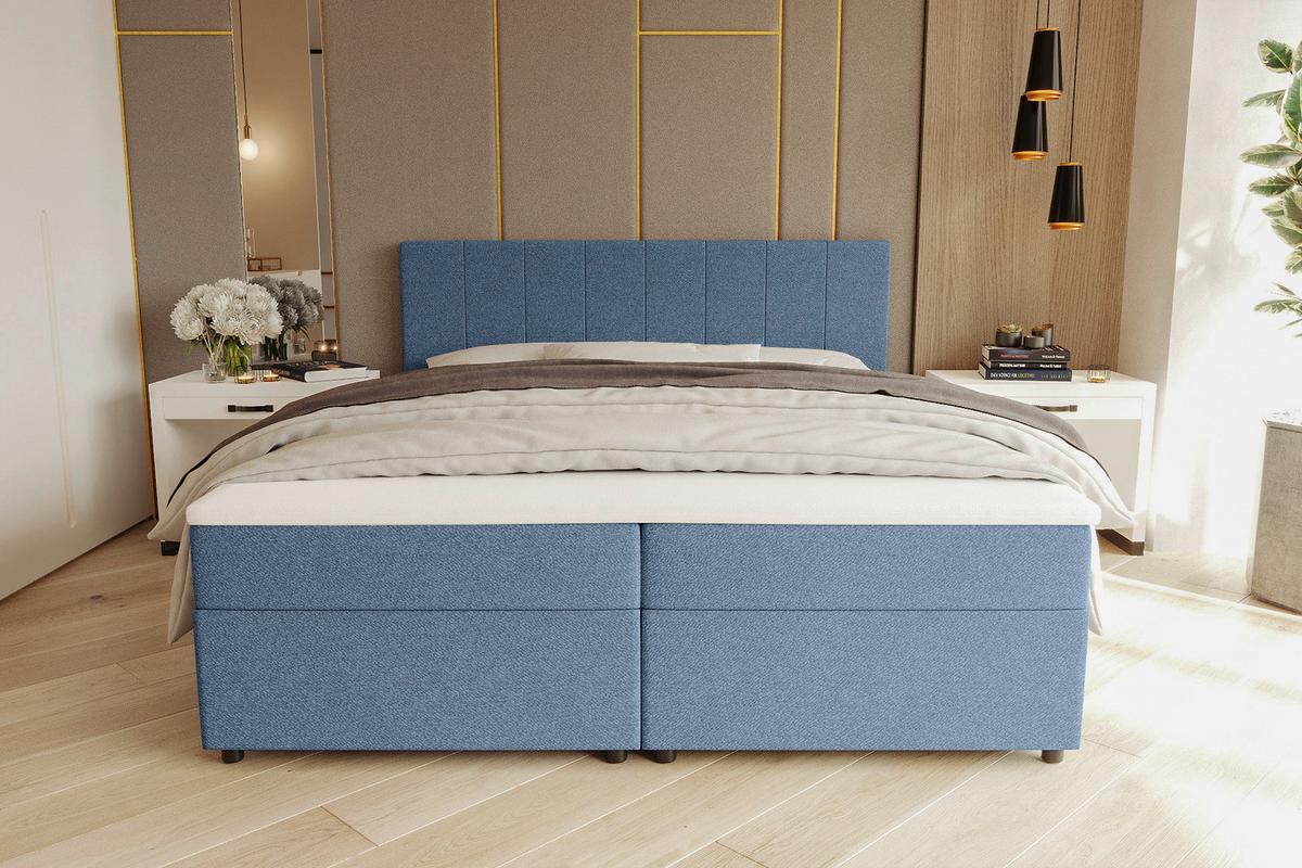 Boxbett Odin Blau ca. 140x200m - Blau/Schwarz, KONVENTIONELL, Kunststoff/Textil (140/200cm) - Based