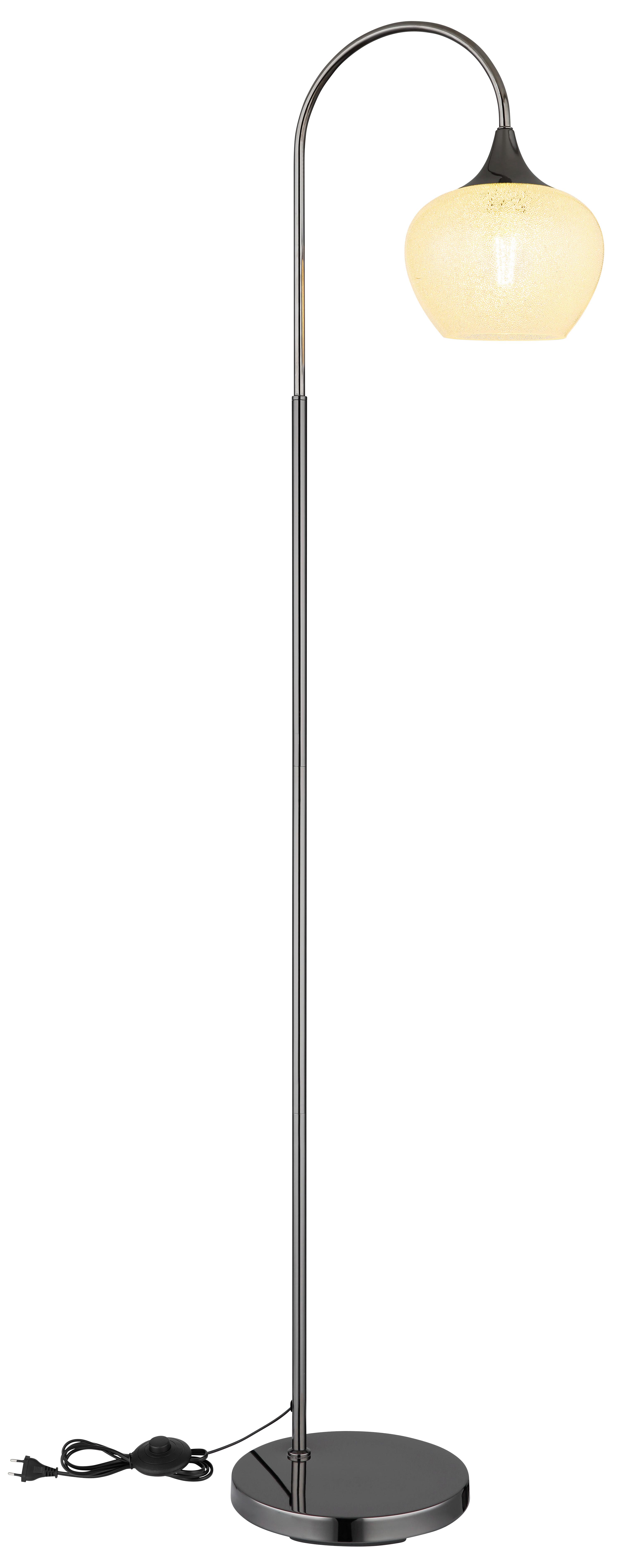 Stehleuchte Maxy Schwarz max. 40 Watt - Klar/Schwarz, KONVENTIONELL, Glas/Metall (39/25/150cm) - Globo