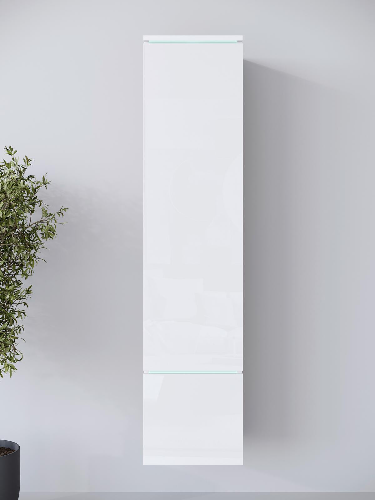 Visoka Omara Vera 001, Bela - siva/bela, Design, umetna masa/leseni material (30/130/33cm) - Livetastic