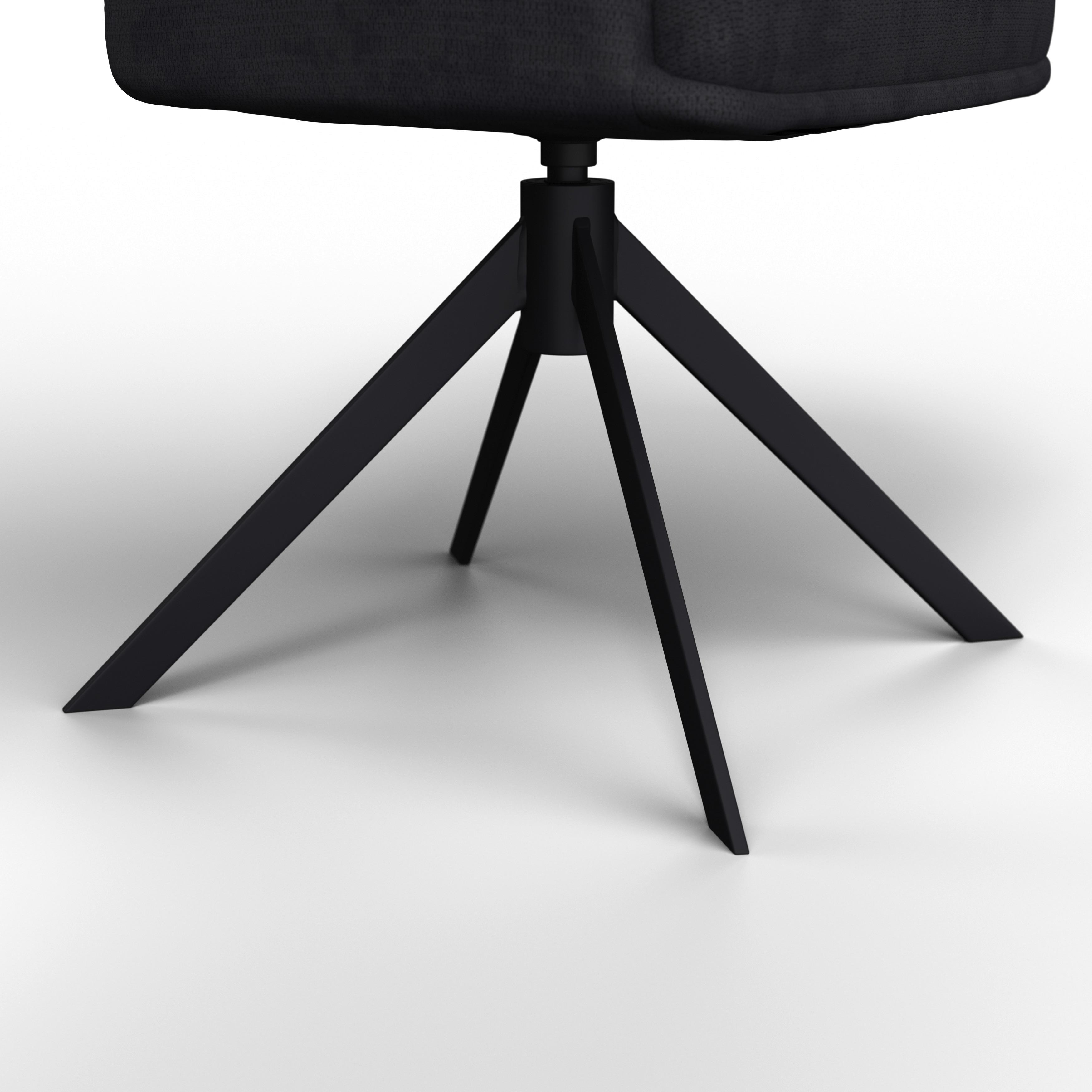 STOL MED ARMSTÖD MARIETTA - svart, Modern, metall/trä (60/92/67cm) - Bessagi Home