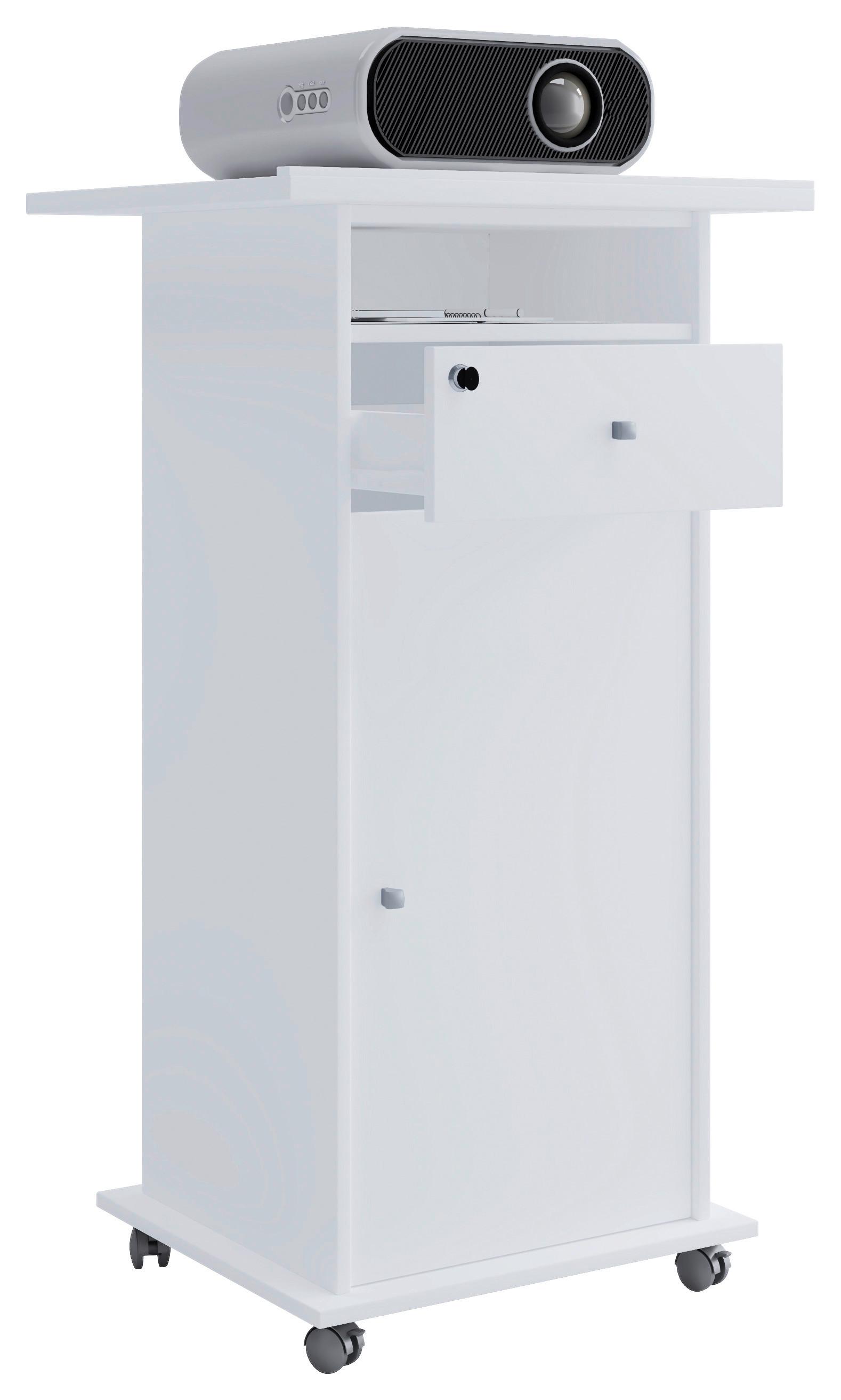 Stoječi Pult Neta, Bela - bela, Moderno, leseni material (60/50/108,3cm) - MID.YOU