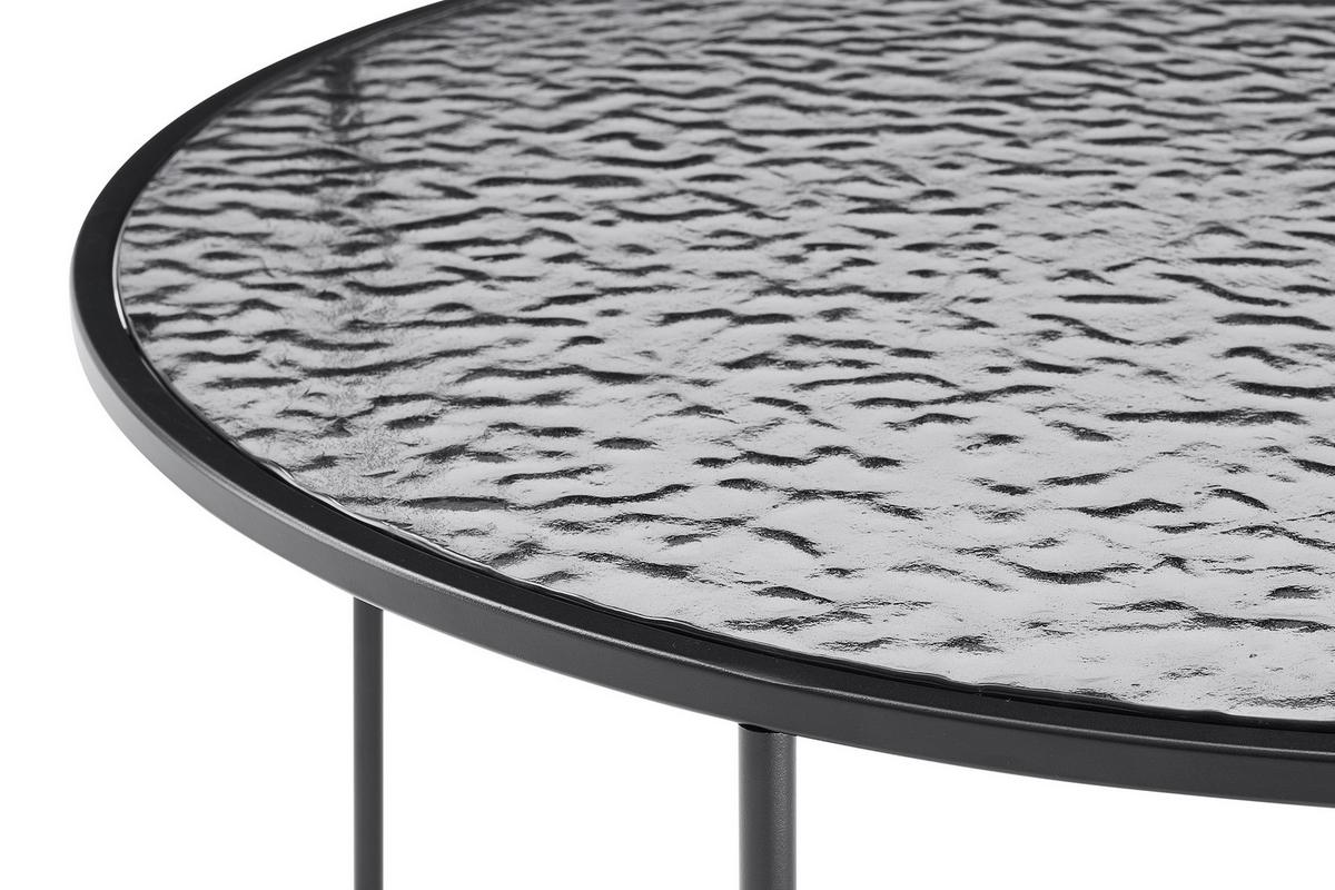 Klubska Miza Black, Črna - črna, Design, kovina/steklo (80/45cm) - Livetastic