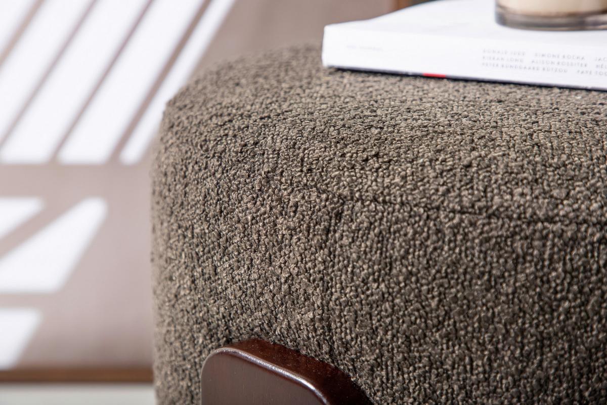 Pouf Coffey ca. 53x43x53 cm Grau/Dunkelbraun - Dunkelgrau/Braun, Design, Holz/Textil (52.5/43/52.5cm) - Livetastic