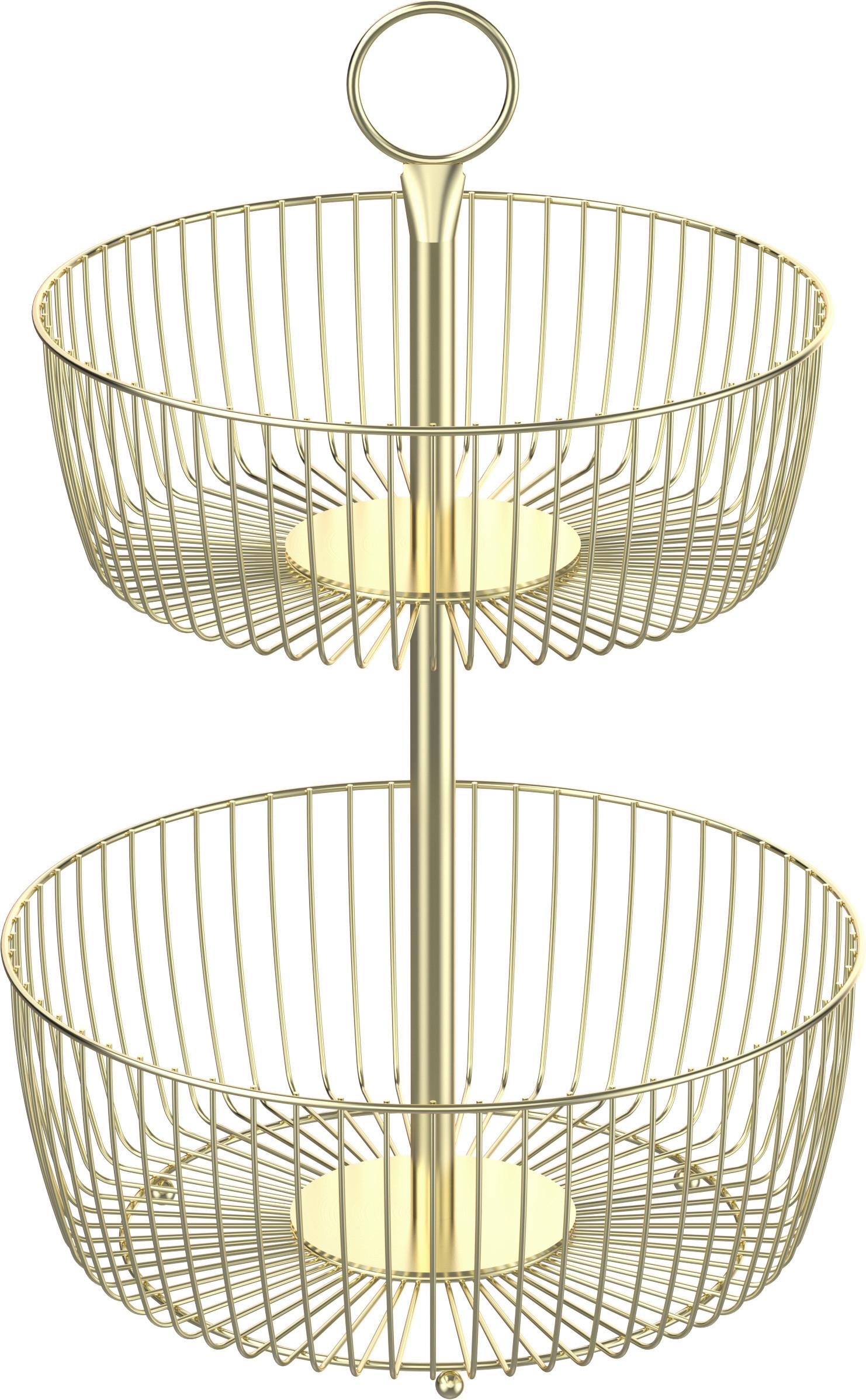 FRUKTSKÅL IVANA - guldfärgad, Modern, metall (28,6/43,8cm) - Mömax