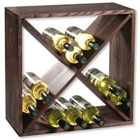 REGAŁ NA WINO CUBE WEIN - ciemnobrązowy, Modern, drewno (50/25/50cm) - Kesper
