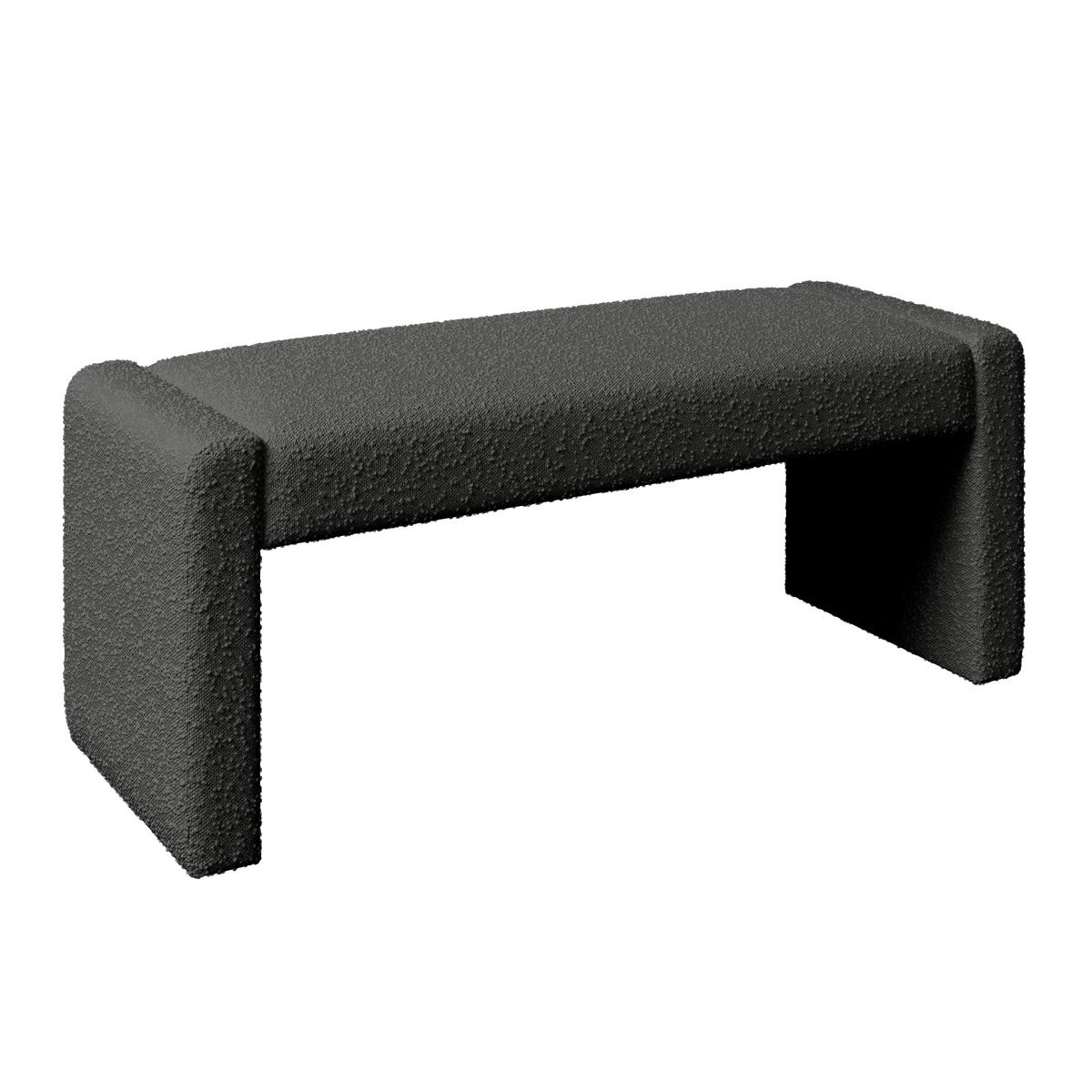 Sitzbank Andrea Grau Bouclé Gepolstert - Grau, MODERN, Holz/Textil (123/50/45cm) - Bessagi Home
