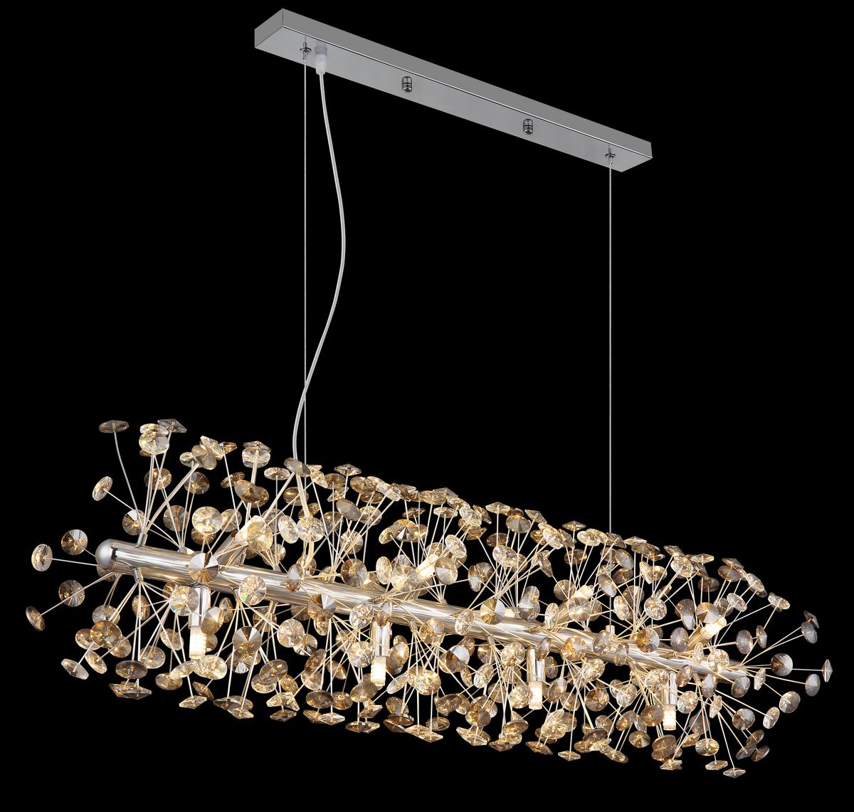 KRISTALL-HÄNGELEUCHTE 64135H4C  KATRINA - Klar/Chromfarben, Lifestyle, Glas/Kunststoff (90/30/150cm) - Globo