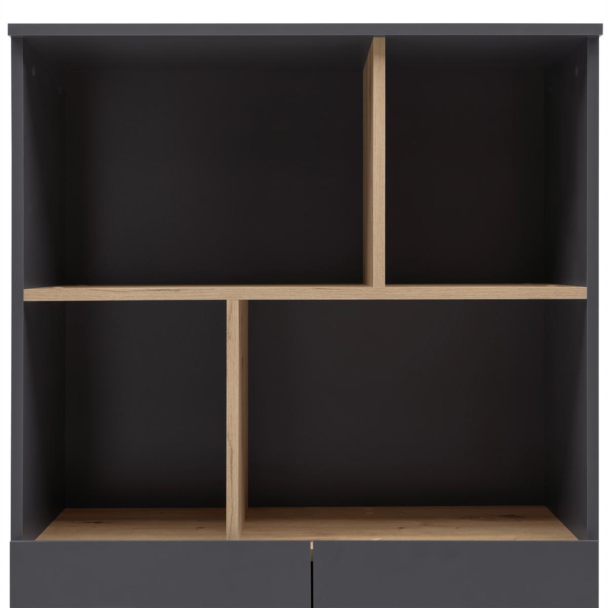 Regal Savanna Anthrazit - Anthrazit/Schwarz, Modern, Holzwerkstoff/Kunststoff (80/180/35cm) - Mömax