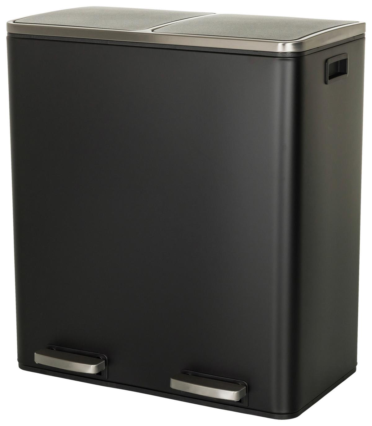 Abfallsammler Clean Schwarz ca. 59x65,5x32cm - Schwarz, MODERN (59,0/65,5/32cm) - MID.YOU