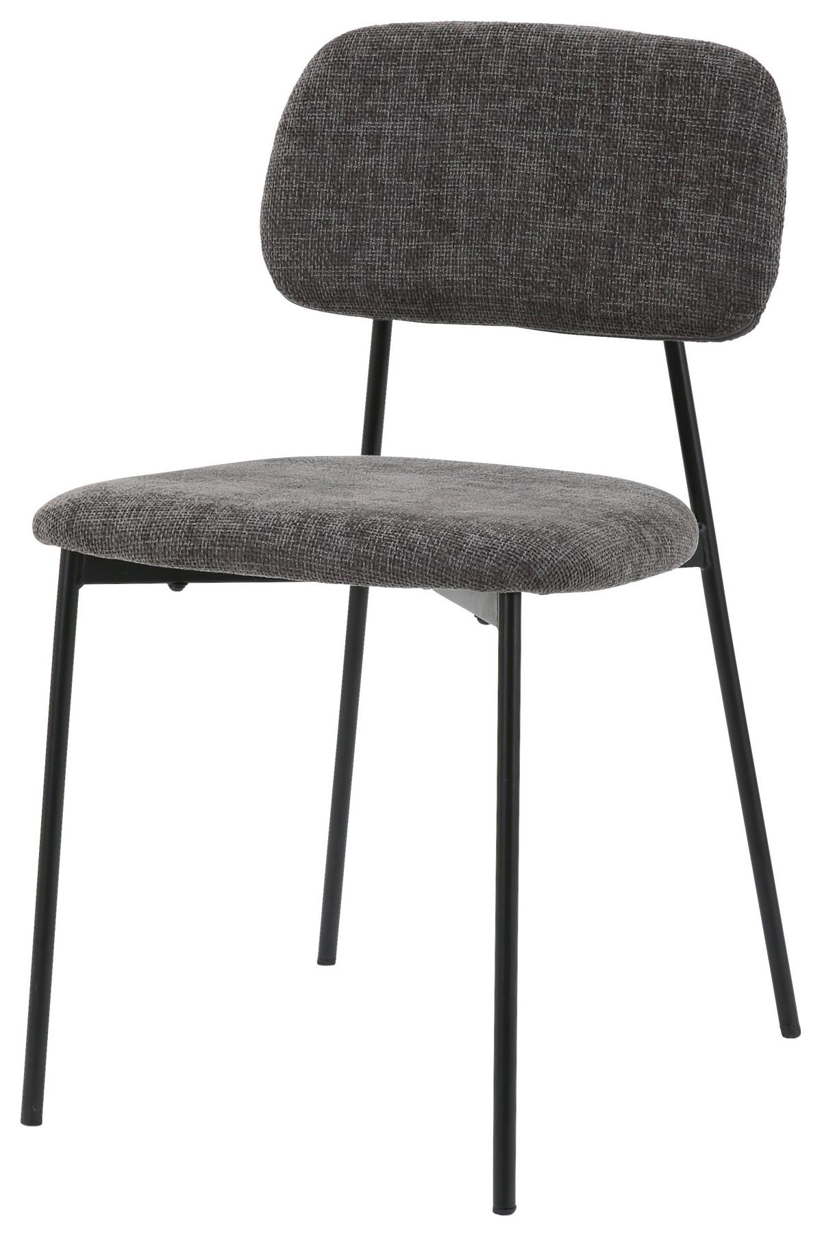 Stuhl Lara Grau - Schwarz/Grau, MODERN, Textil/Metall (44/78,5/49cm) - Mömax