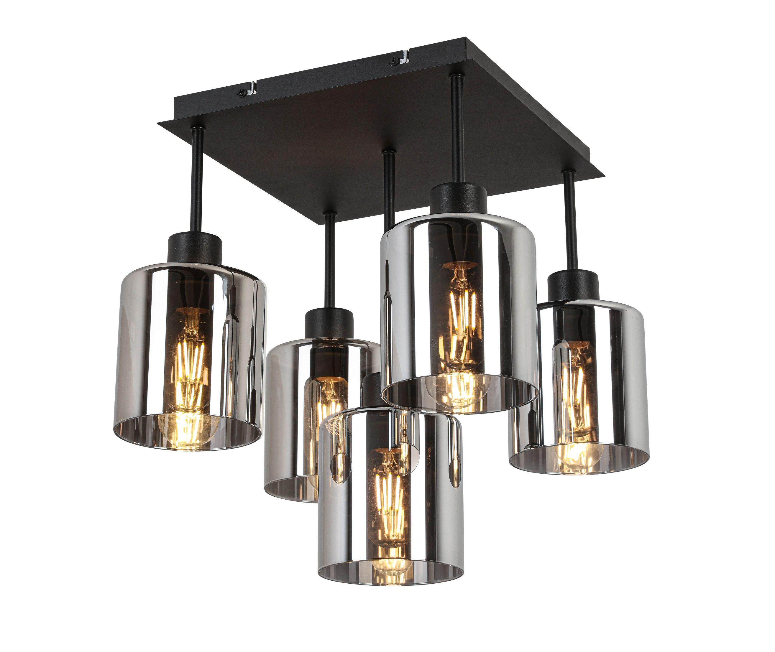 LAMPA SUFITOWA ELIA *SBN* - czarny, Design, metal/szkło (36/36/40cm) - Novel