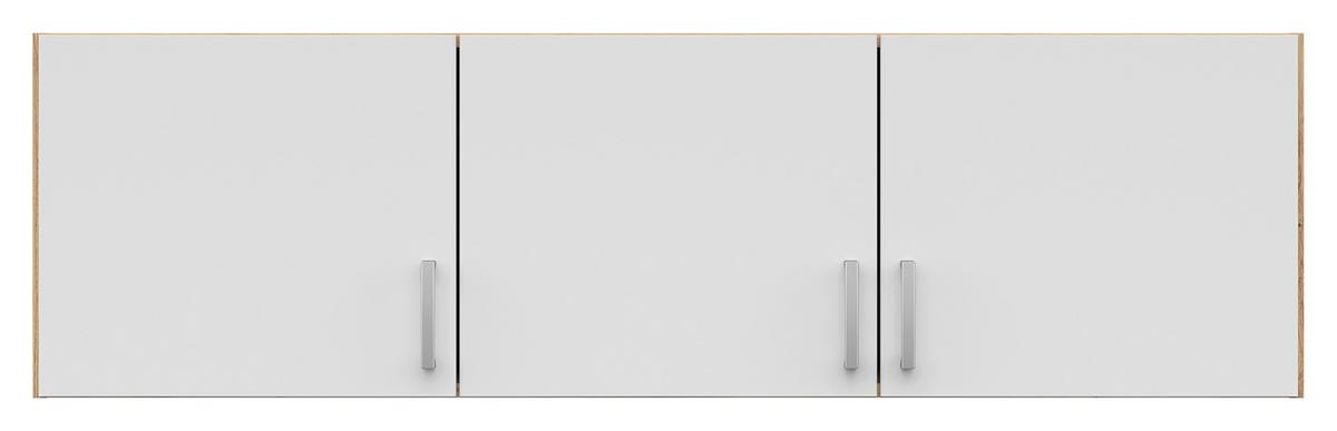 Nastavek Za Omaro Brando, Bela, Hrast, Š. 136 Cm - srebrne barve/bela, Konvencionalno, umetna masa/leseni material (136/39/54cm)