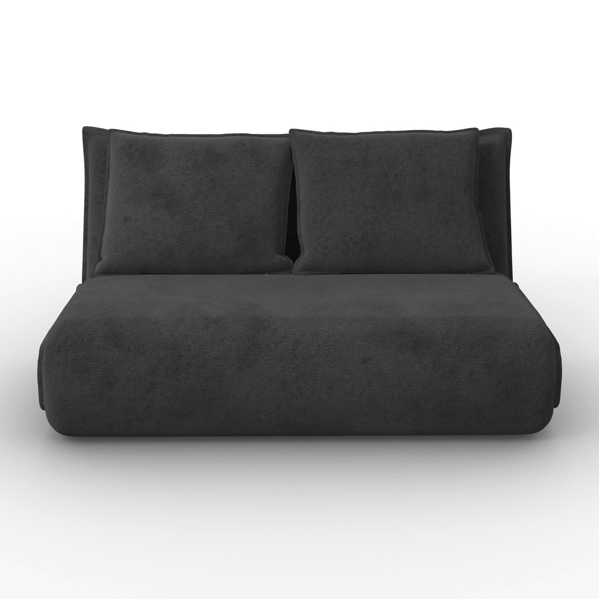 Schlafsofa Macy Bouclé Dunkelgrau - Dunkelgrau, MODERN, Textil/Metall (140/35/63cm) - Bessagi Home
