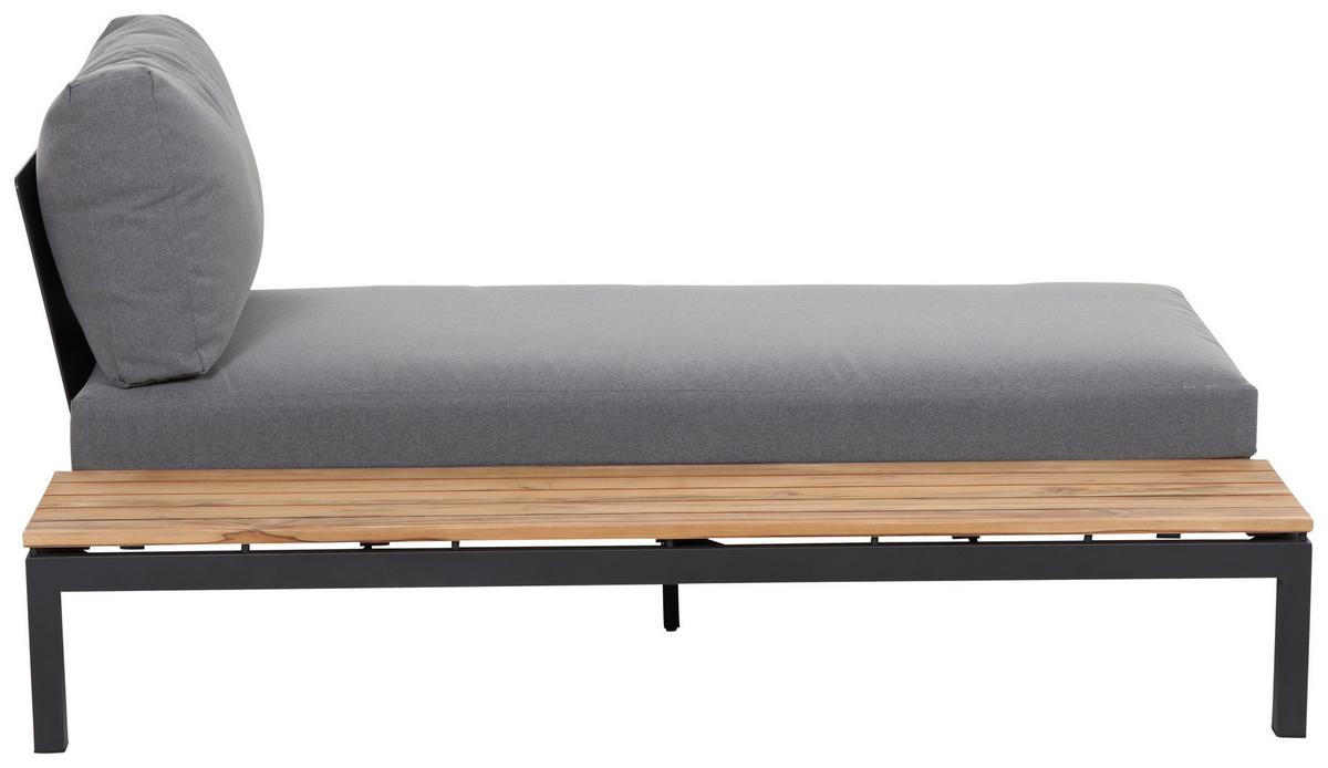 Modul-Loungegarnitur 5-tlg. Grau Teakholz - Anthrazit/Grau, KONVENTIONELL, Holz/Textil - Siena Garden