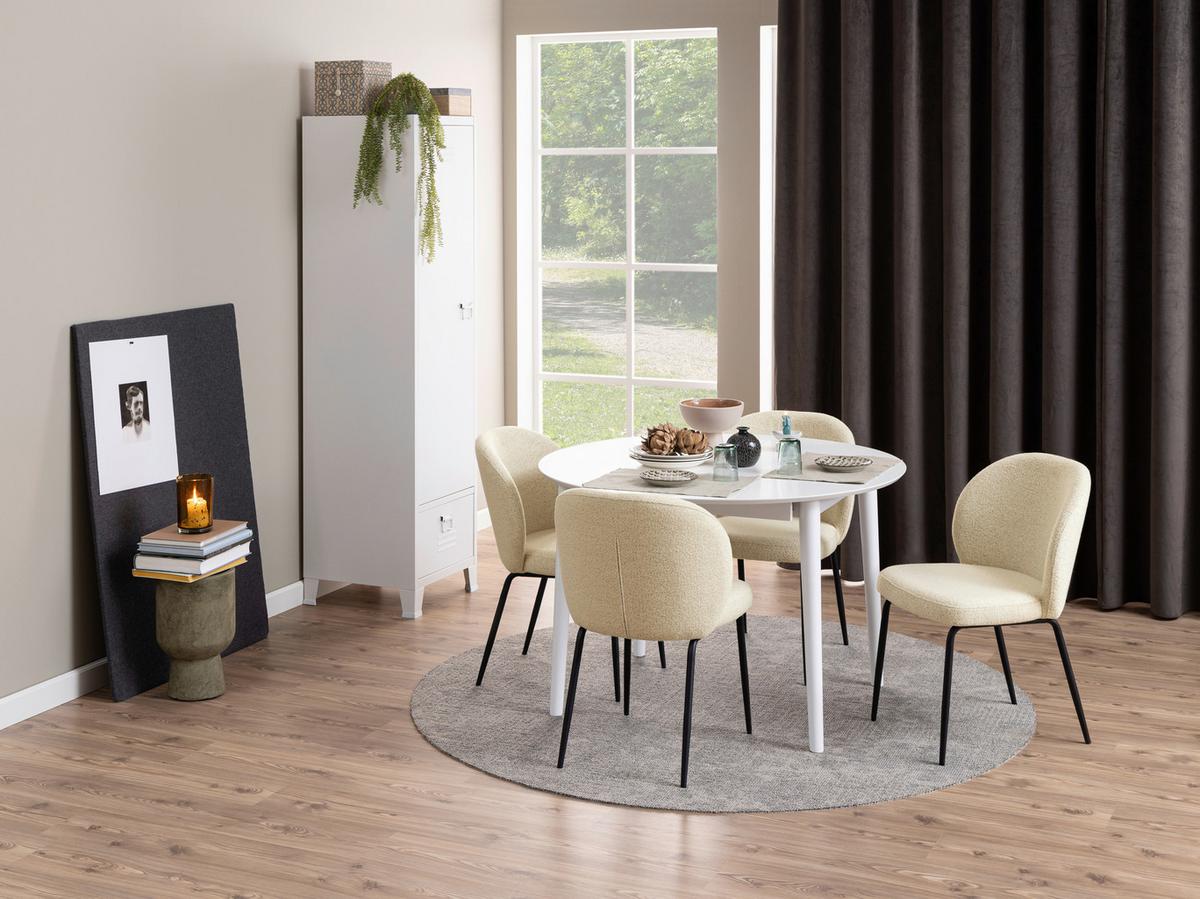 KRZESŁO PATRICIA - beżowy/kremowy, Modern, metal/tkanina (52/85/57,5cm) - MID.YOU