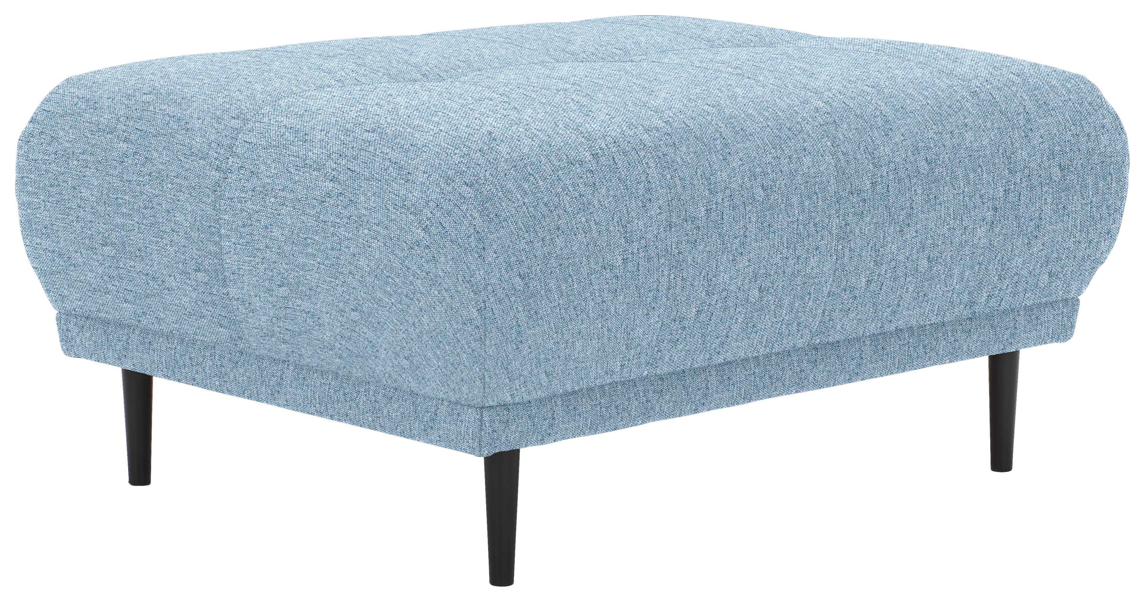 HOKER STARK - czarny/jasnoniebieski, Design, tkanina/drewno (93/45/77cm) - Stylife