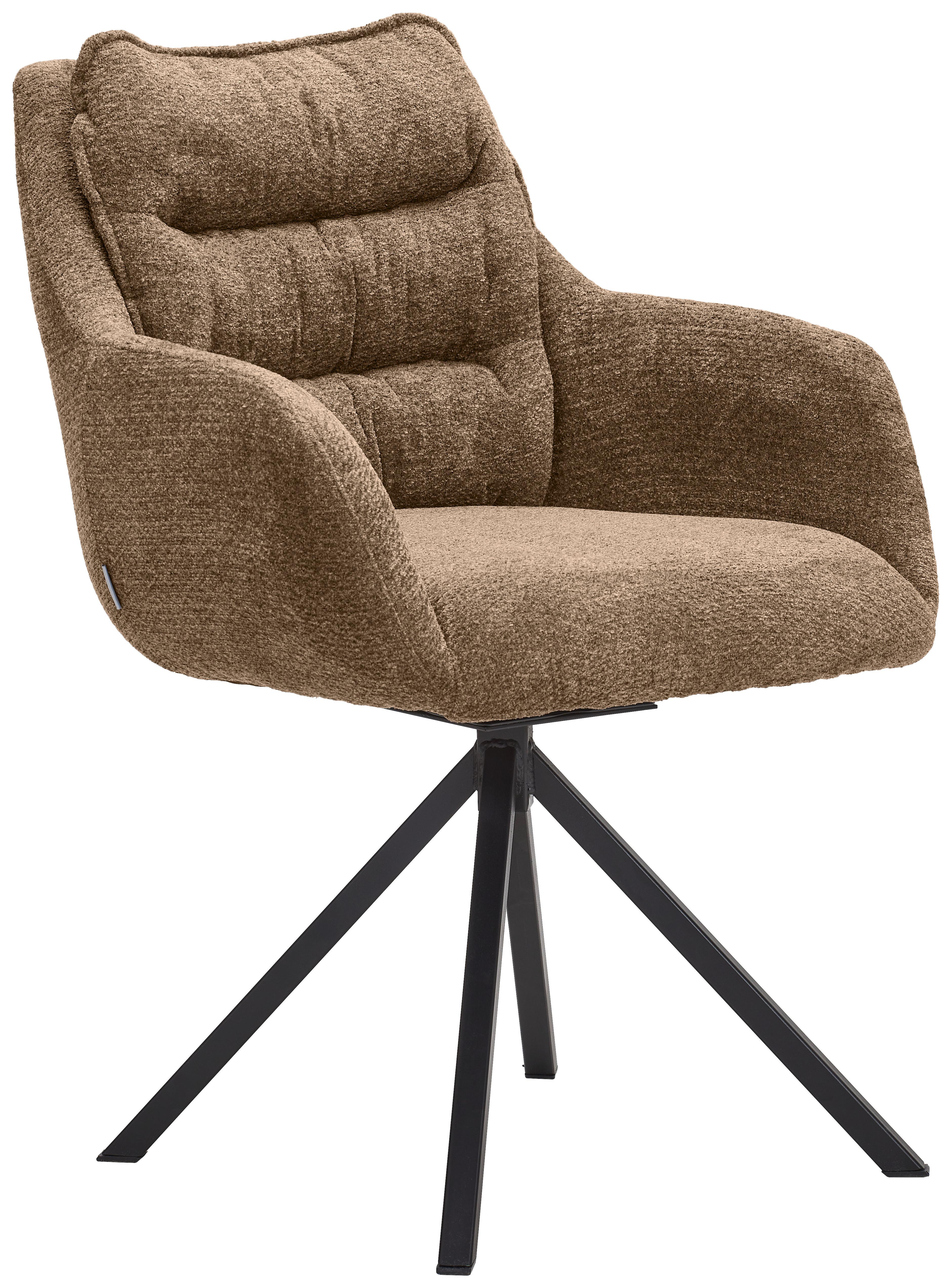 KRZESŁO Z PODŁOKIETNIKAMI COMO - czarny/brązowy, Konventionell, metal/tkanina (59/86/69,5cm) - Linea Natura