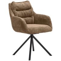 KRZESŁO Z PODŁOKIETNIKAMI COMO - czarny/brązowy, Konventionell, metal/tkanina (59/86/69,5cm) - Linea Natura