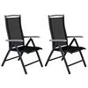 Gartensessel 2er-Set Albany ca.60x110x73 cm Schwarz - Schwarz, KONVENTIONELL, Metall (60/110/73cm) - Gardenson