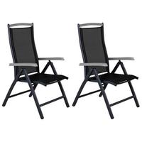 Gartensessel 2er-Set Albany ca.60x110x73 cm Schwarz - Schwarz, KONVENTIONELL, Metall (60/110/73cm) - Gardenson
