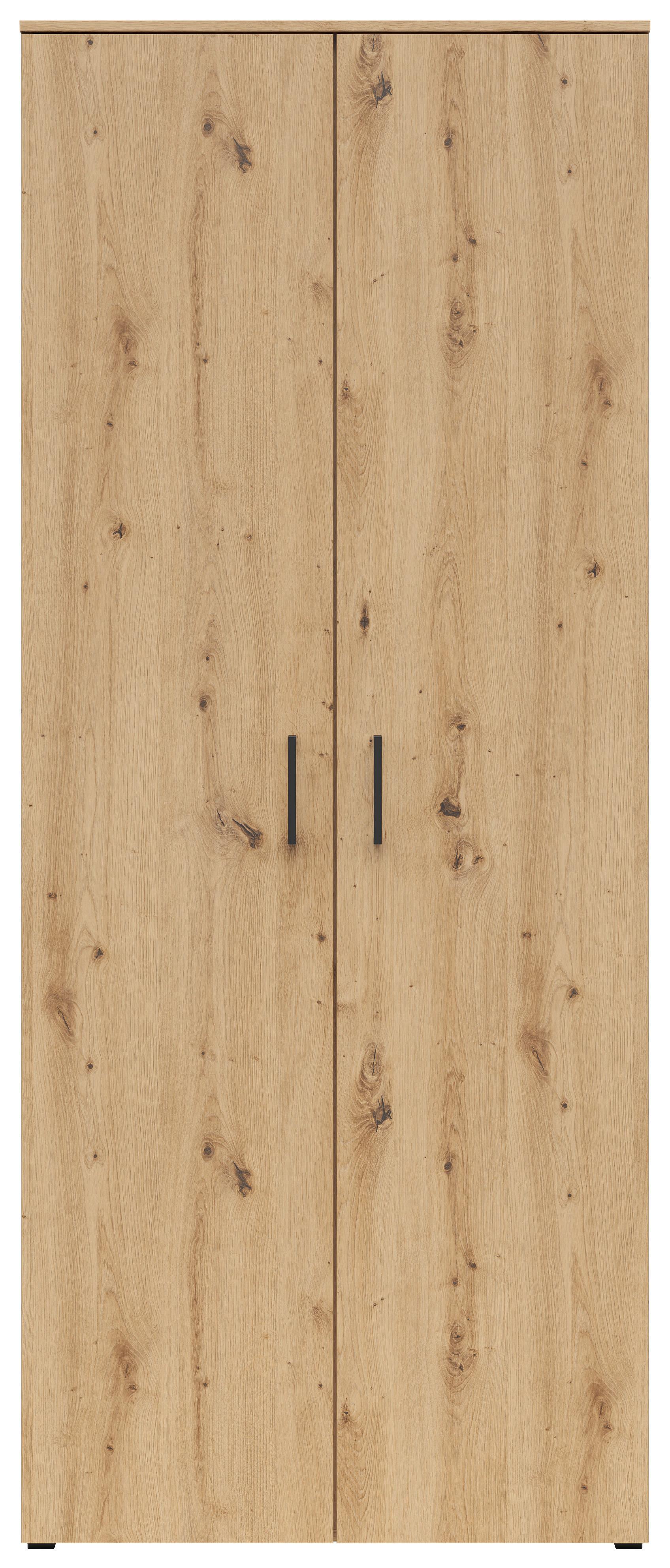 Omara Multistauraum - črna/hrast artisan, Moderno, umetna masa/leseni material (80/195/40cm) - Premium Living