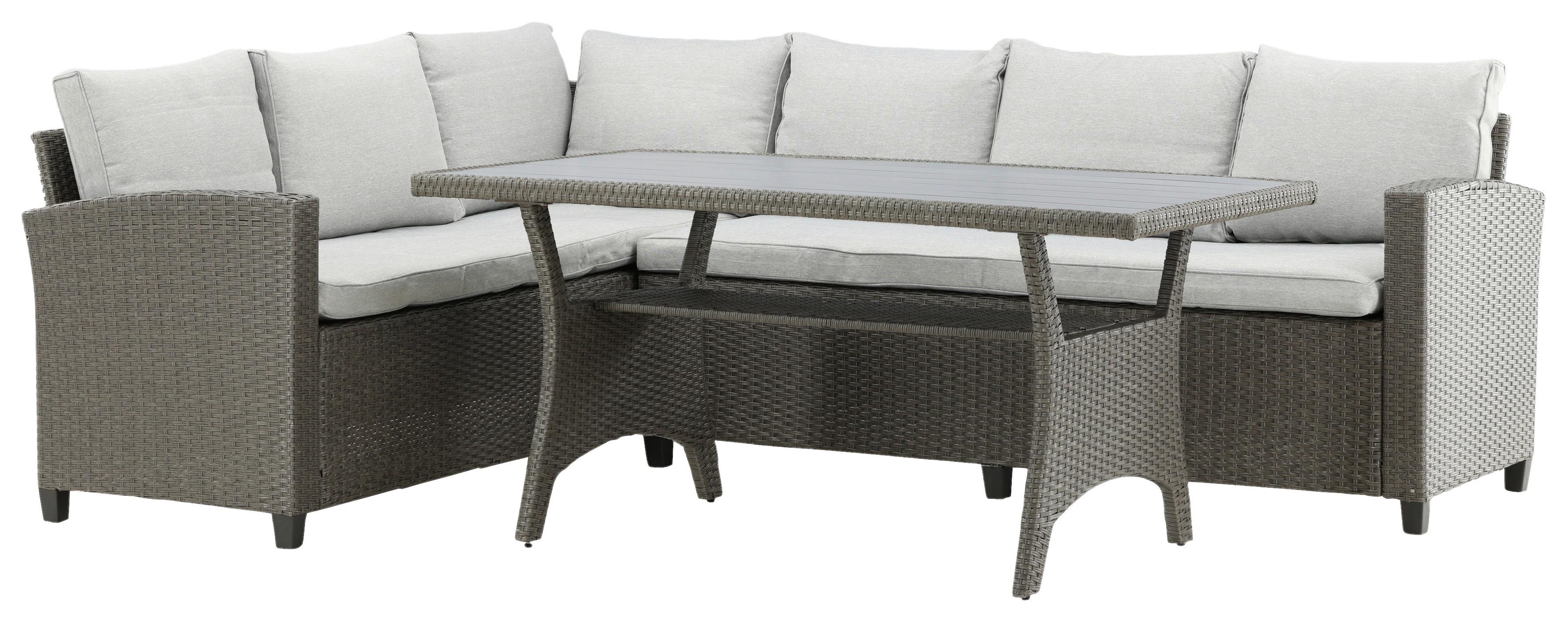 Dining-Loungeset Brentwood Grau - Grau, KONVENTIONELL, Kunststoff - Gardenson