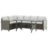Dining-Loungeset Brentwood Grau - Grau, KONVENTIONELL, Kunststoff - Gardenson