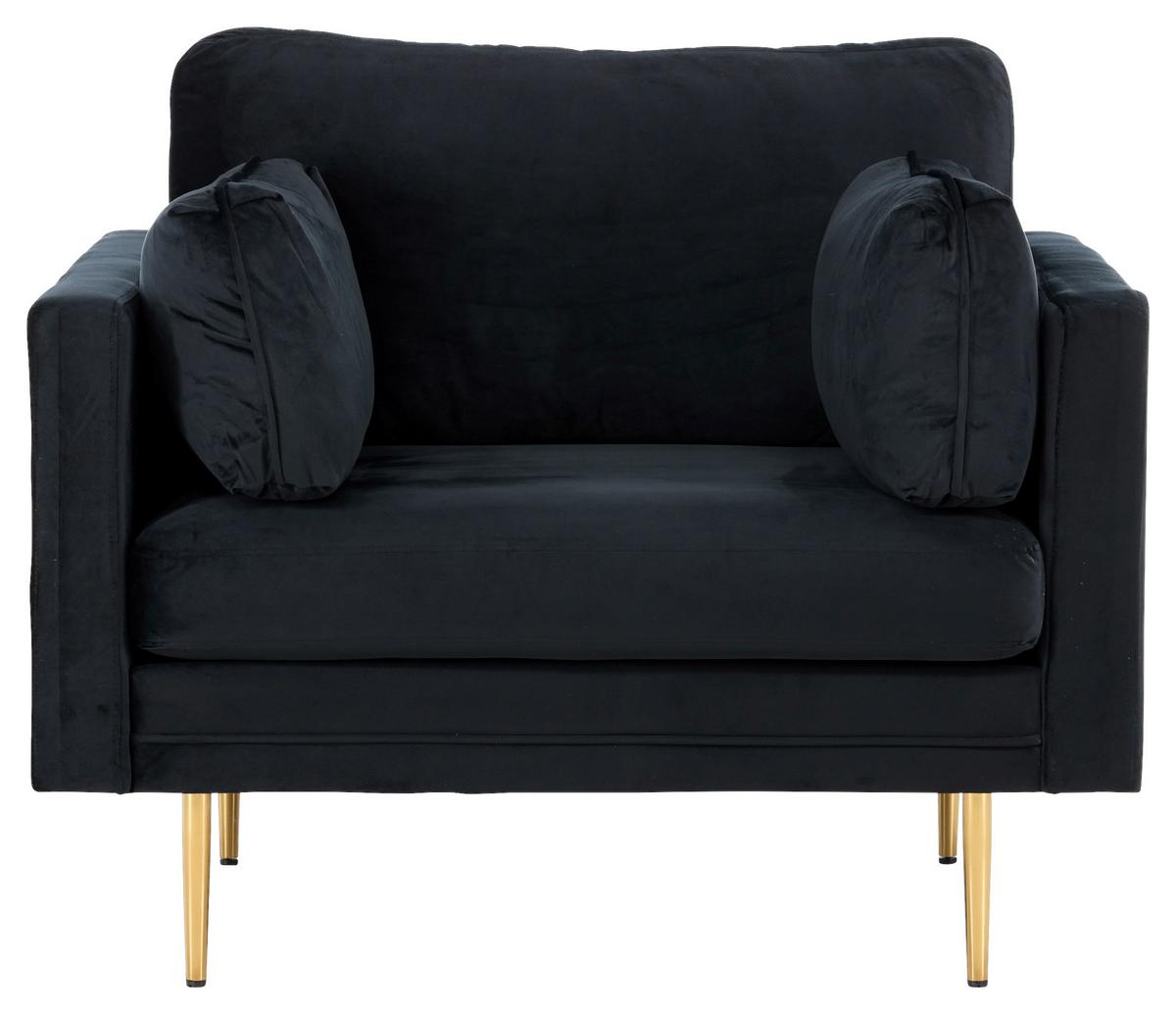 Sessel Boom ca. 110x84x86 cm Schwarz - Hellbraun/Schwarz, Design, Textil/Metall (110/84/86cm) - Livetastic