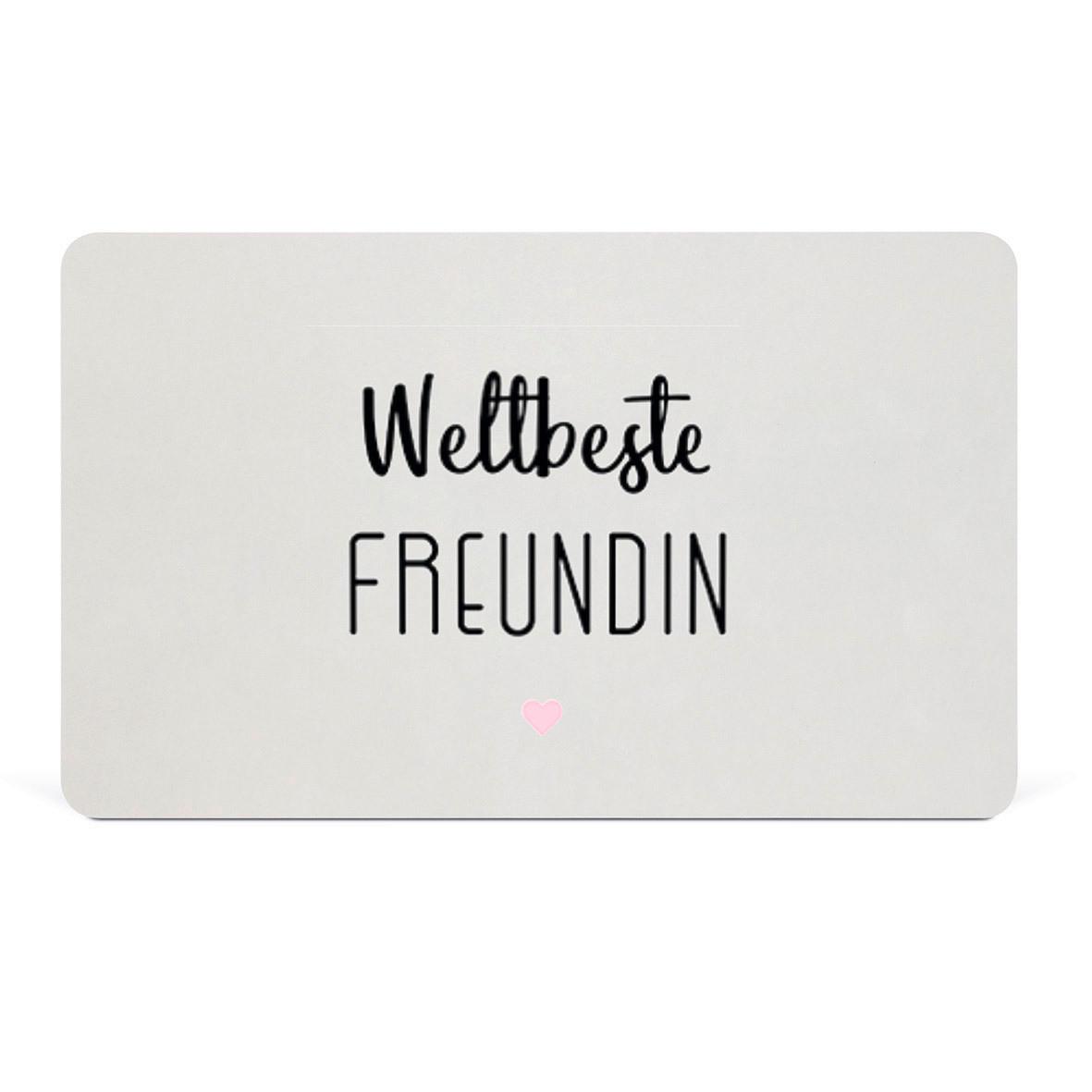 Schneidebrett Weltbeste Freundin in Schwarz/Weiß - Schwarz/Rosa, KONVENTIONELL (23,3/14,3/0,2cm)